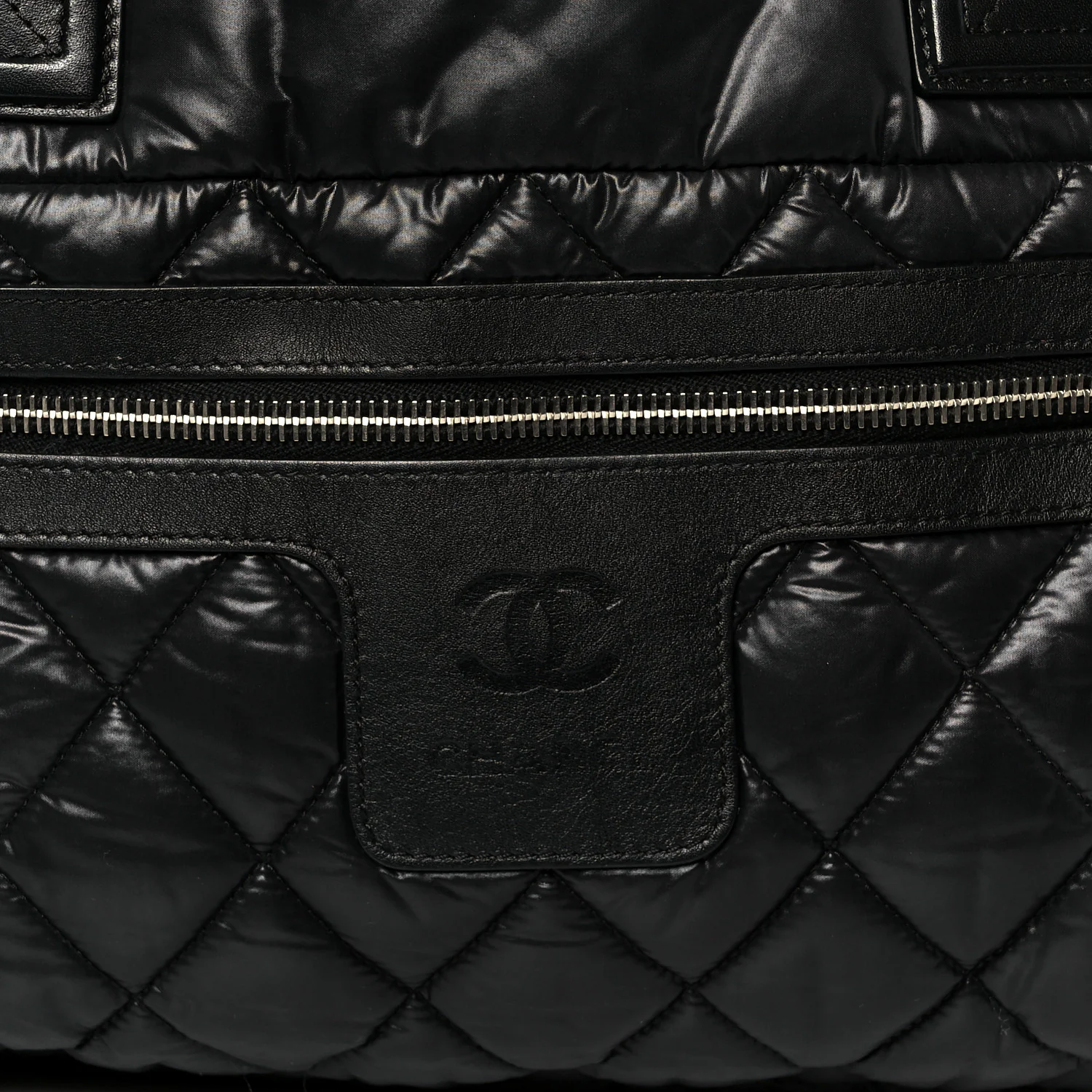 Nylon Quilted Small Coco Cocoon Tote Black - Image 8