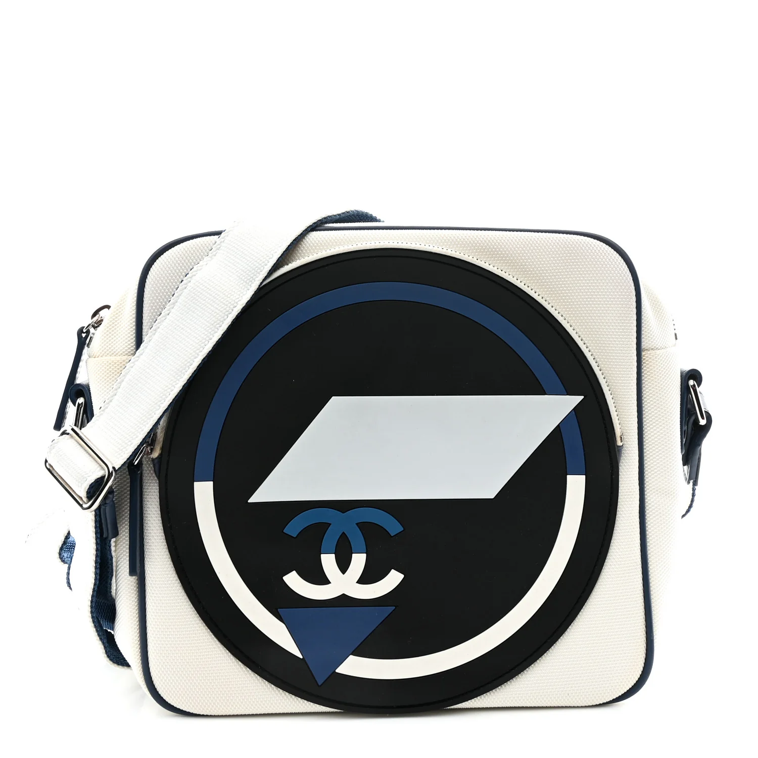 Nylon Rubber Messenger White Blue - Image 2