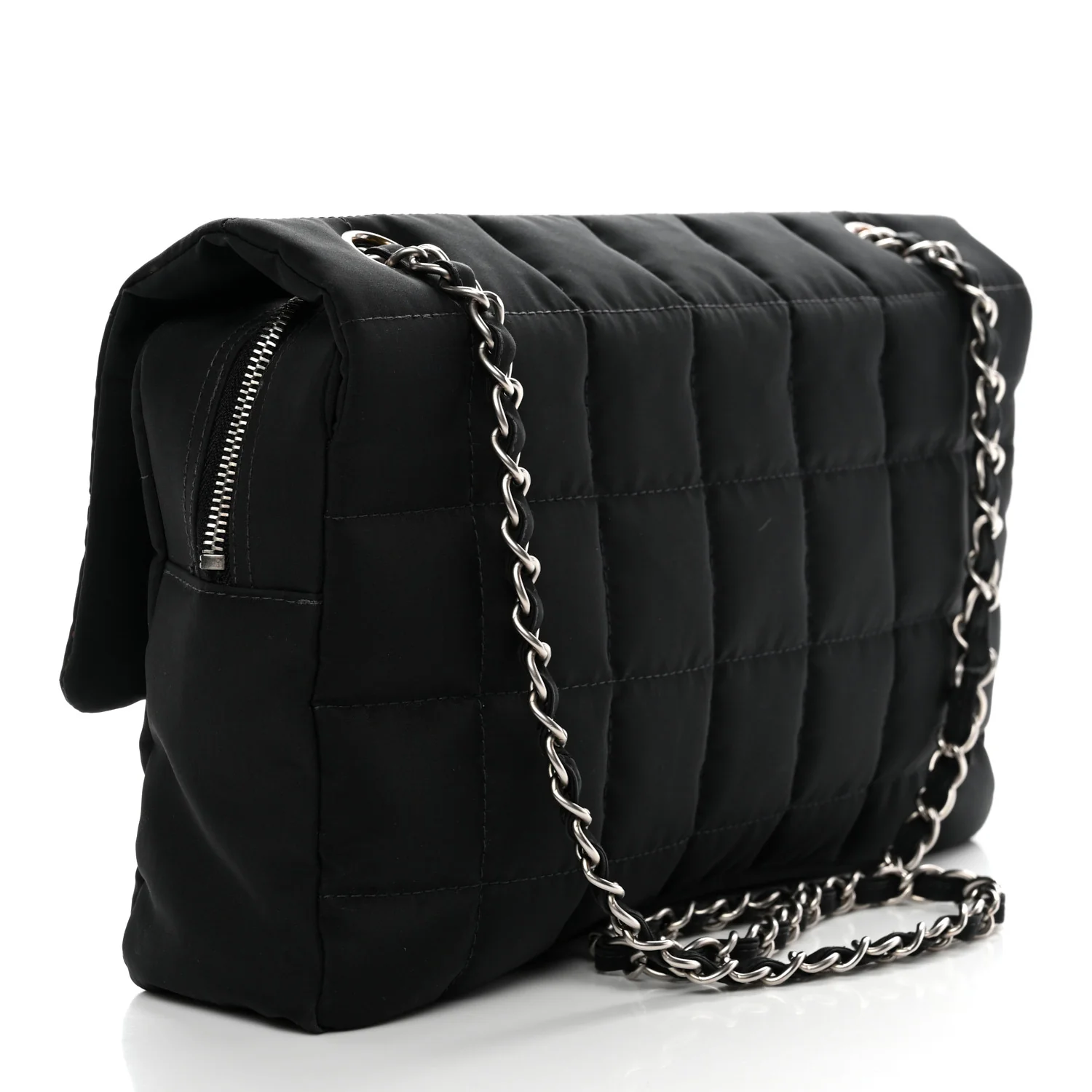 Nylon Square Quilted Flap Black - Image 3
