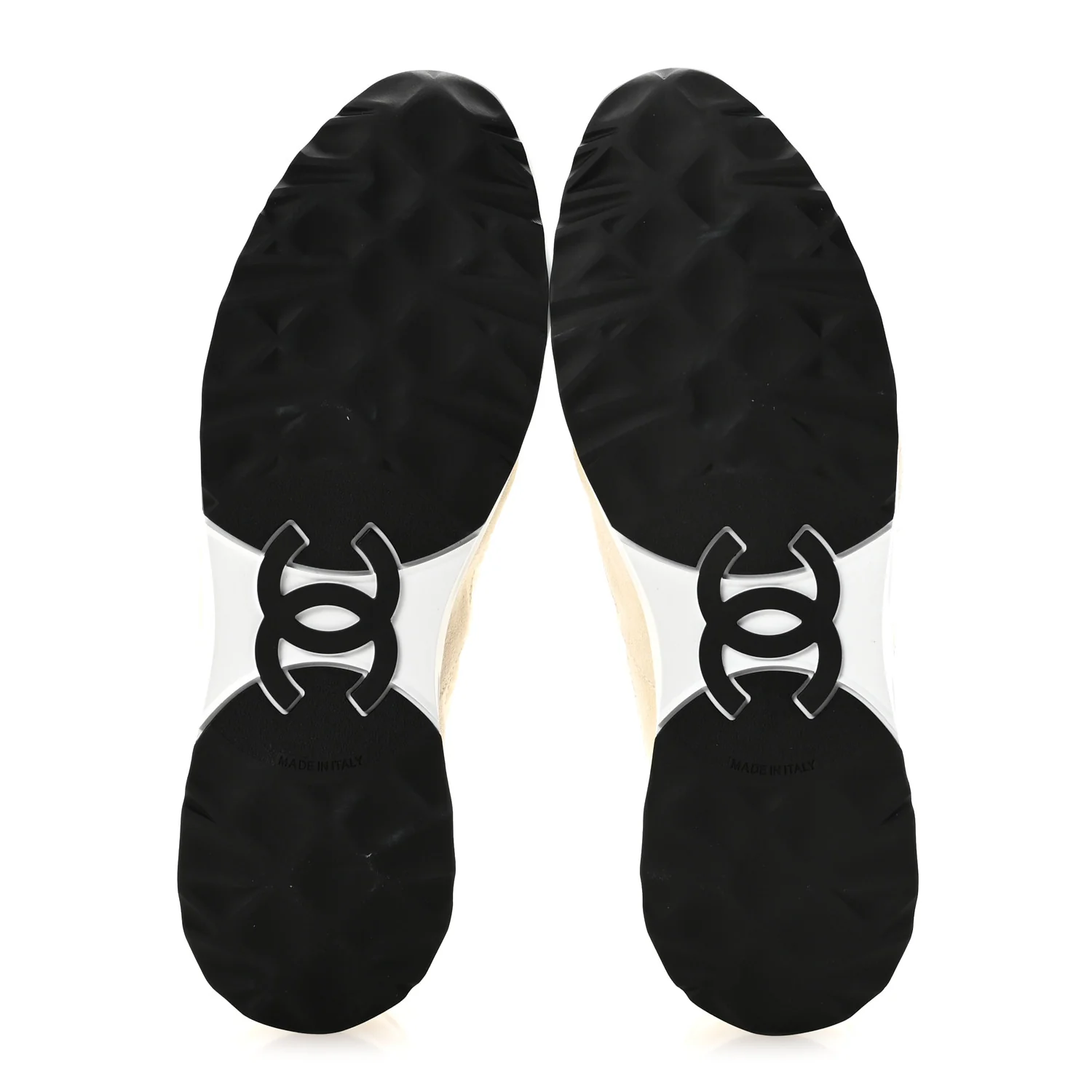 Nylon Suede Quilted Womens Sneakers 38.5 White - Image 6