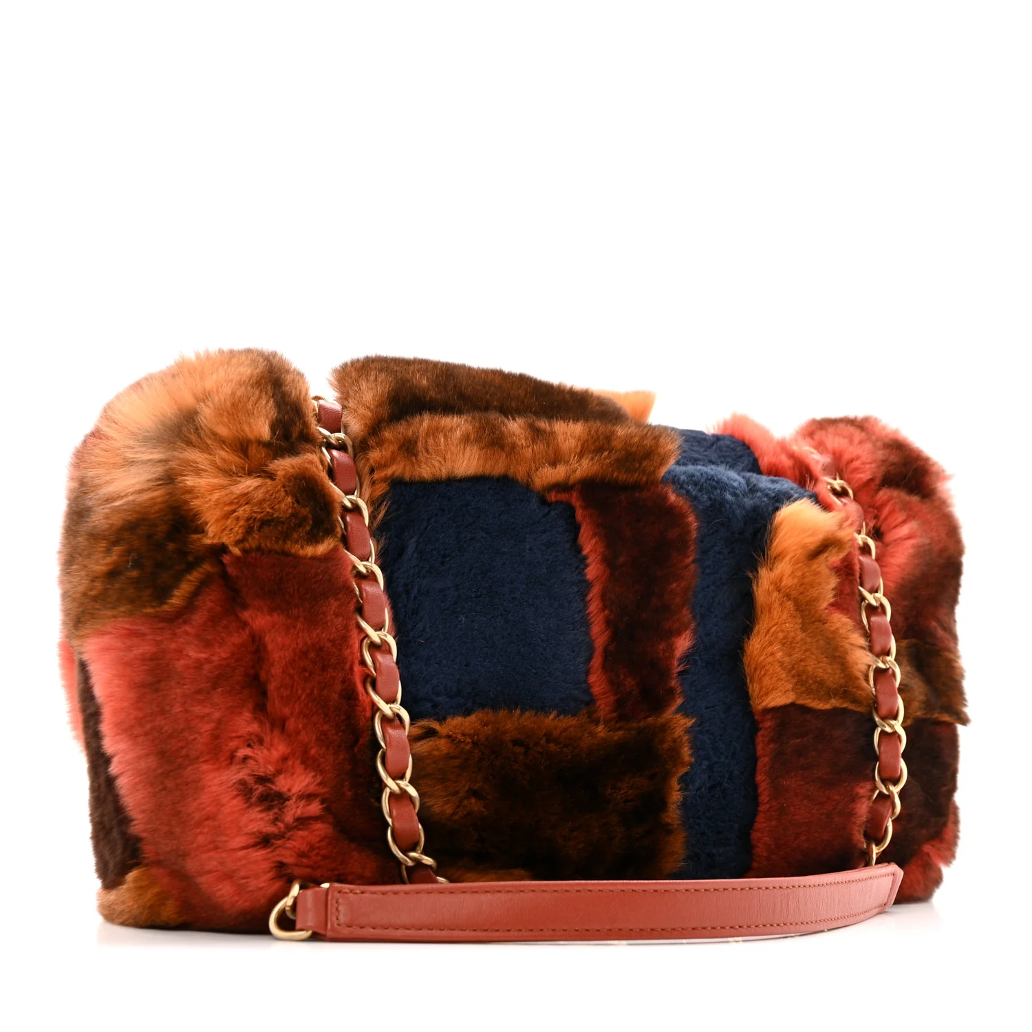 Orylag Lambskin Medium Flap Blue Orange - Image 3
