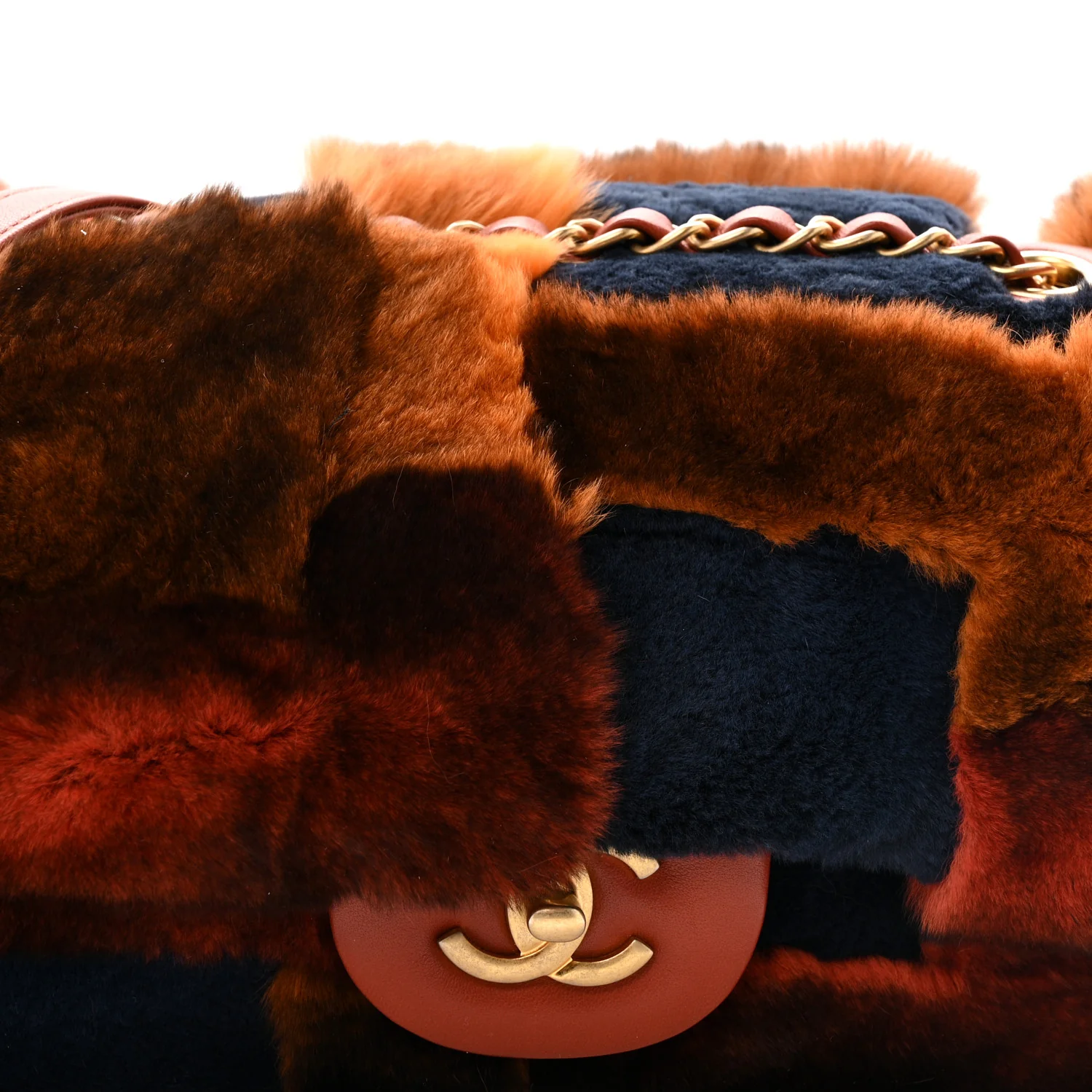 Orylag Lambskin Medium Flap Blue Orange - Image 8