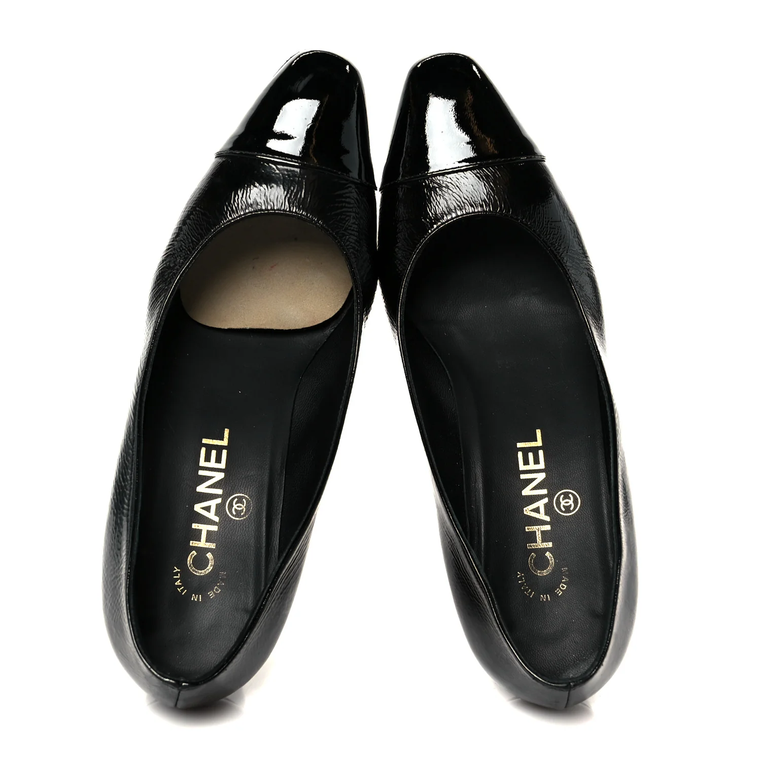 Patent Calfskin Cap Toe Mary Janes 36.5 Black - Image 2