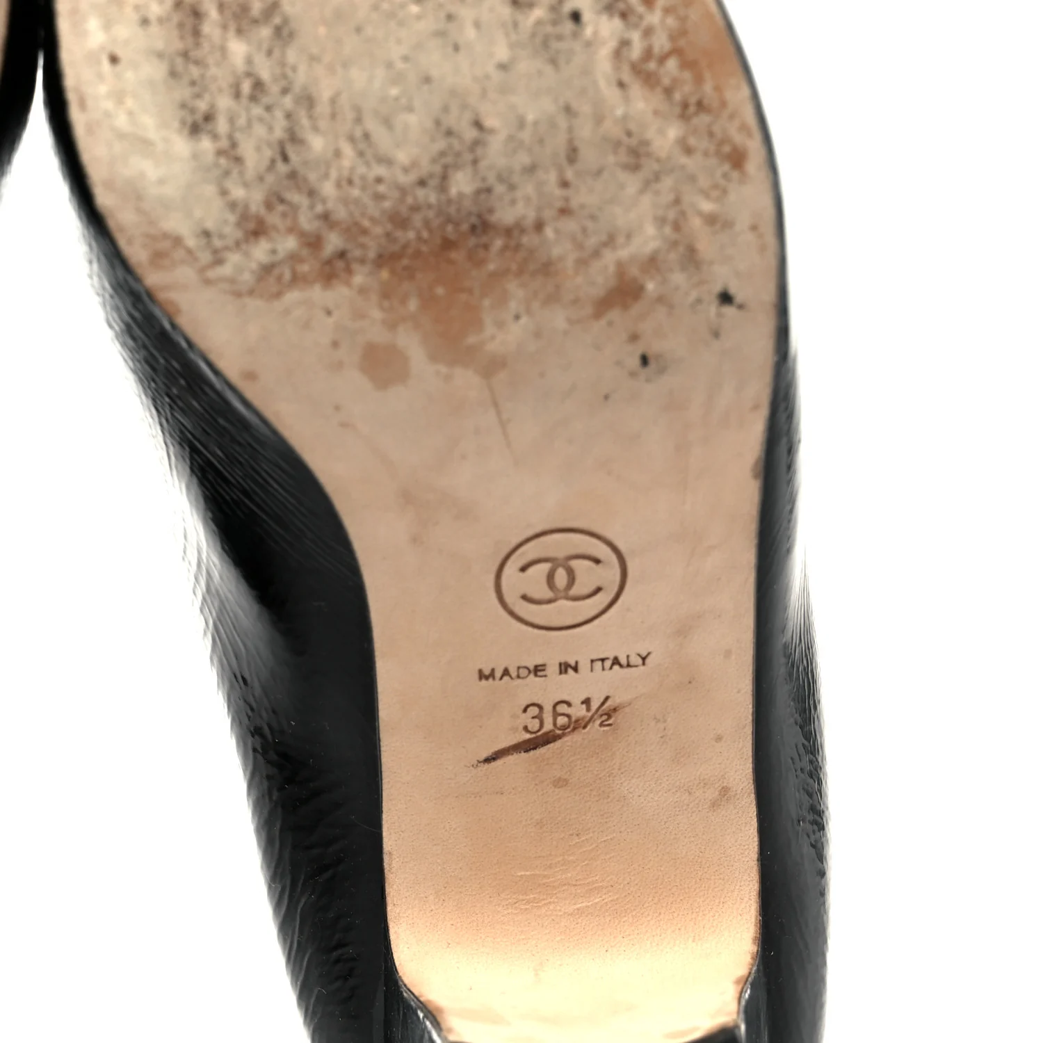 Patent Calfskin Cap Toe Mary Janes 36.5 Black - Image 8