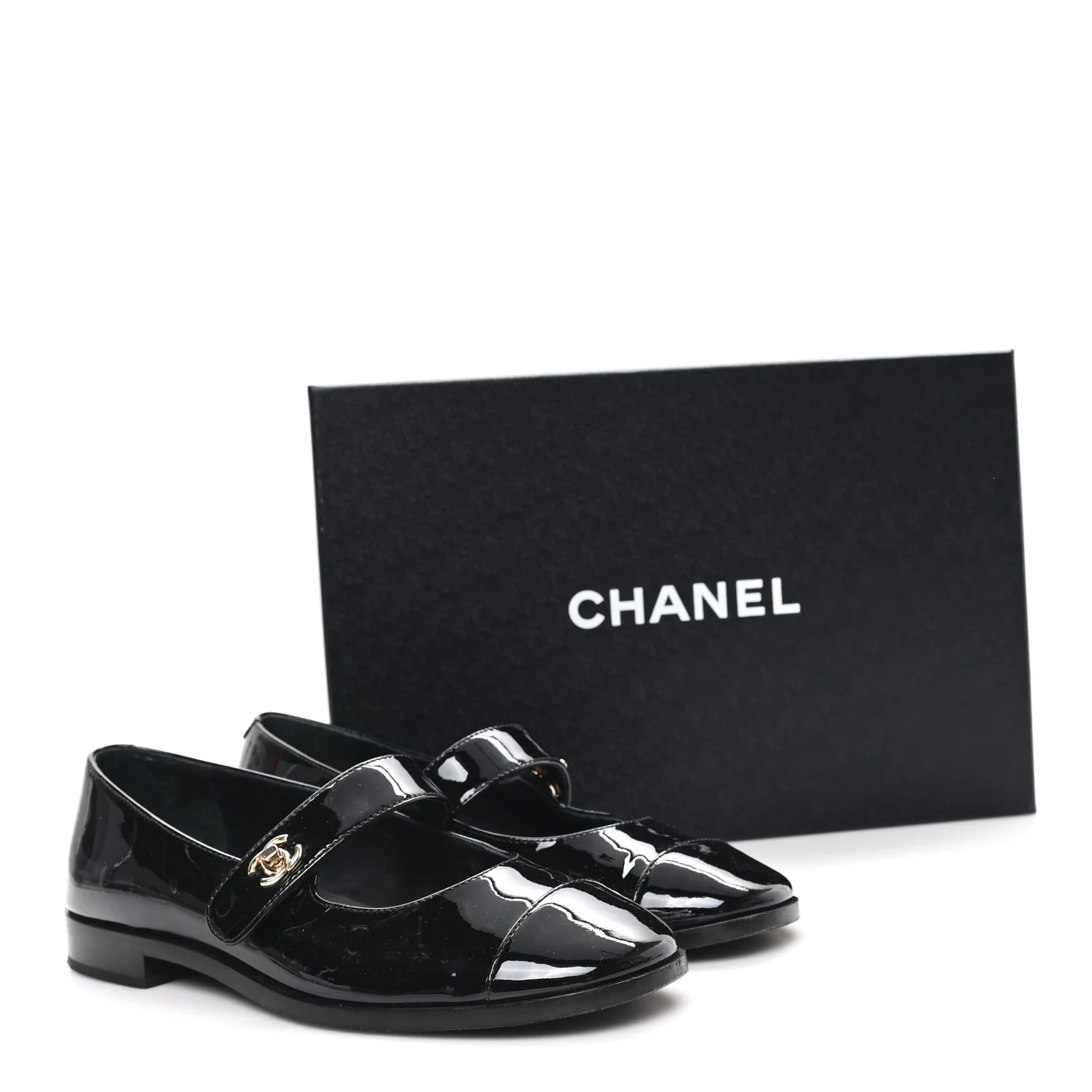 Patent Calfskin Mary Janes Flats 36.5 Black - Image 10