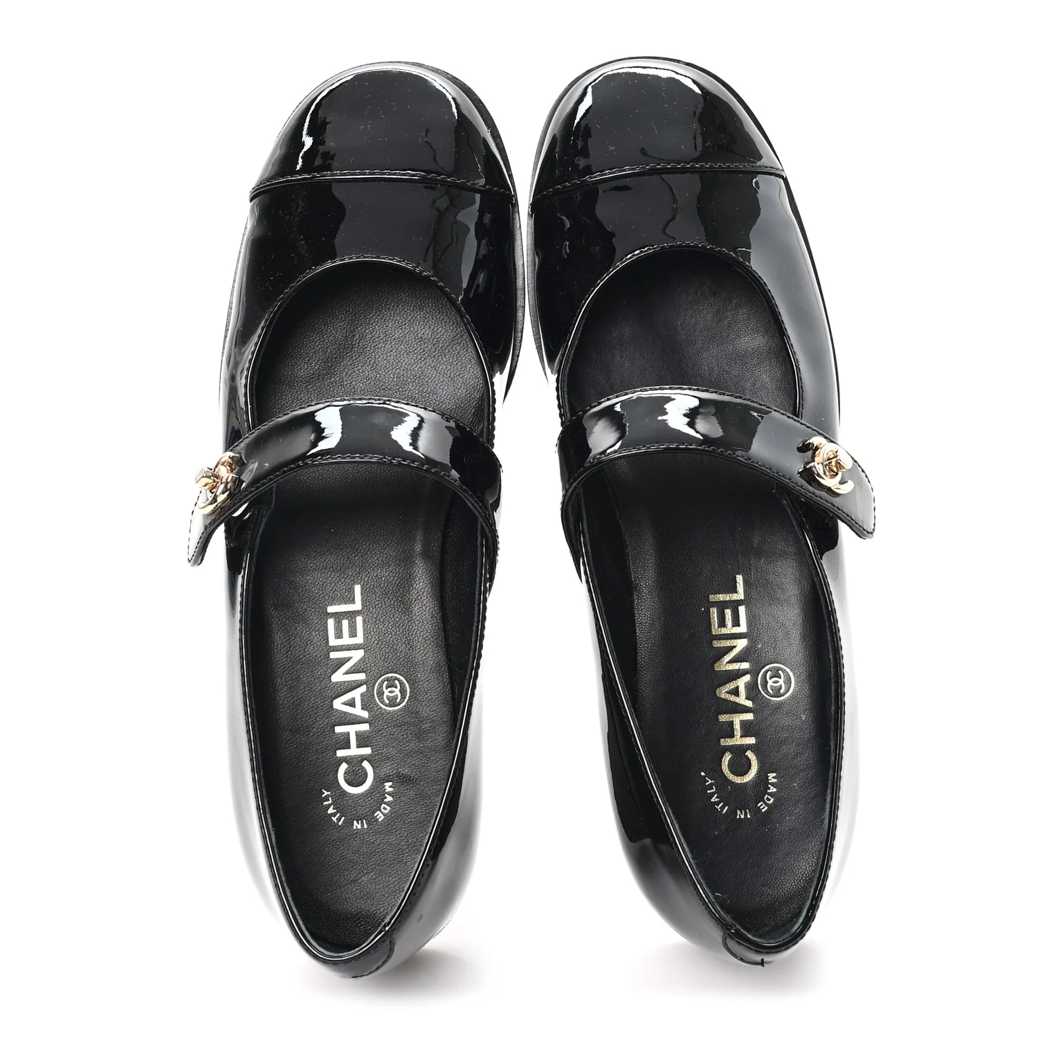 Patent Calfskin Mary Janes Flats 36.5 Black - Image 2