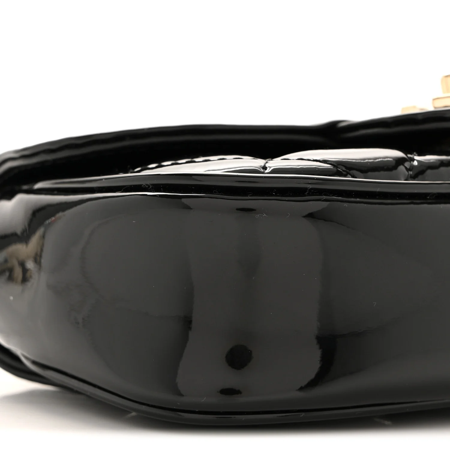 Patent Calfskin Quilted Mini Clutch Black - Image 9