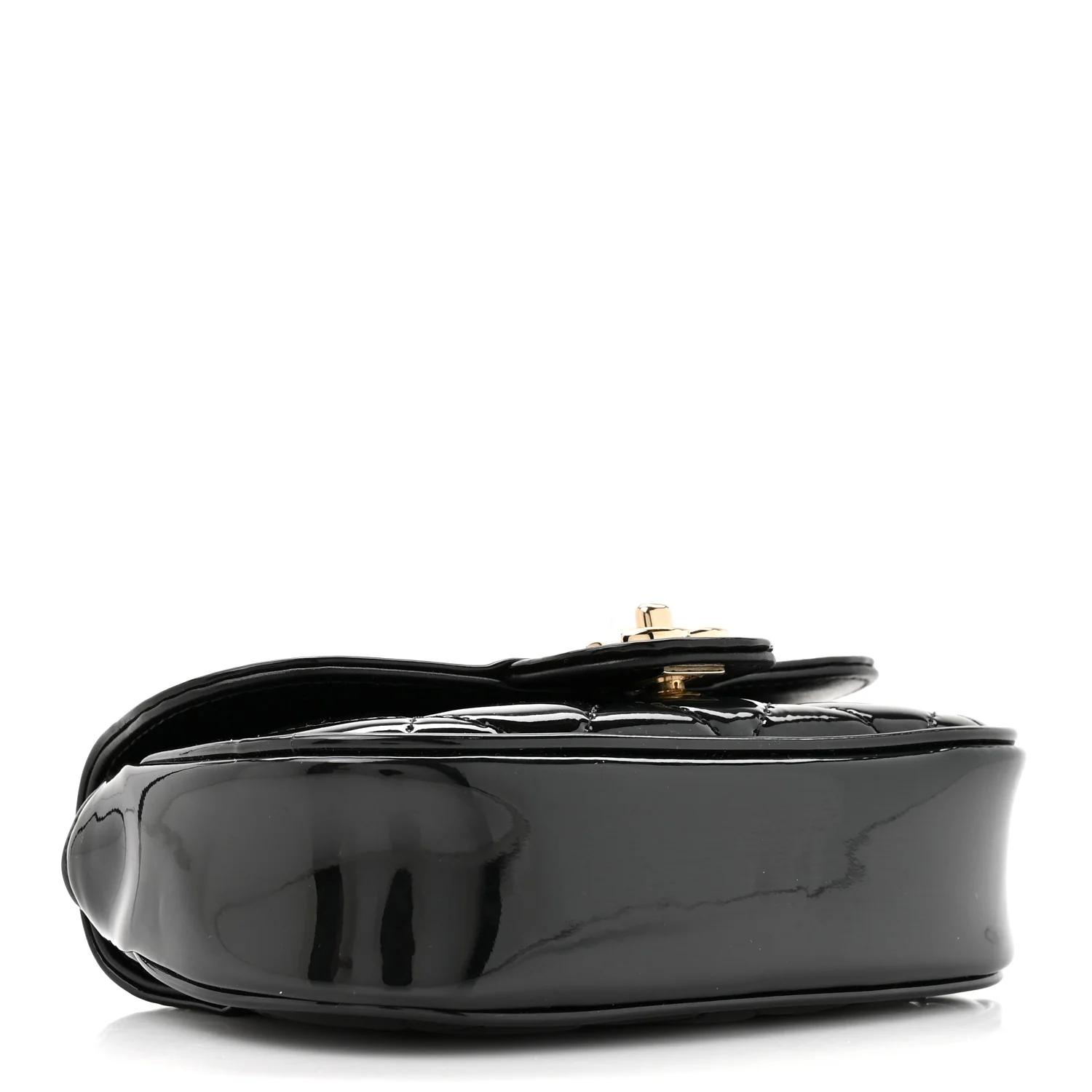 Patent Calfskin Quilted Mini Flap Black - Image 4