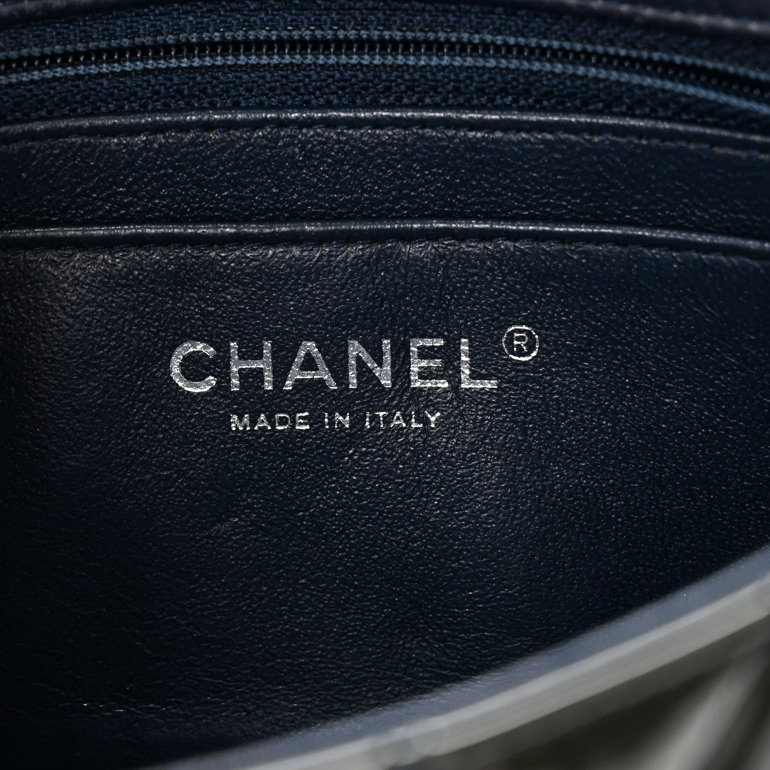 Patent Calfskin Quilted Mini Rectangular Flap Navy Blue - Image 6