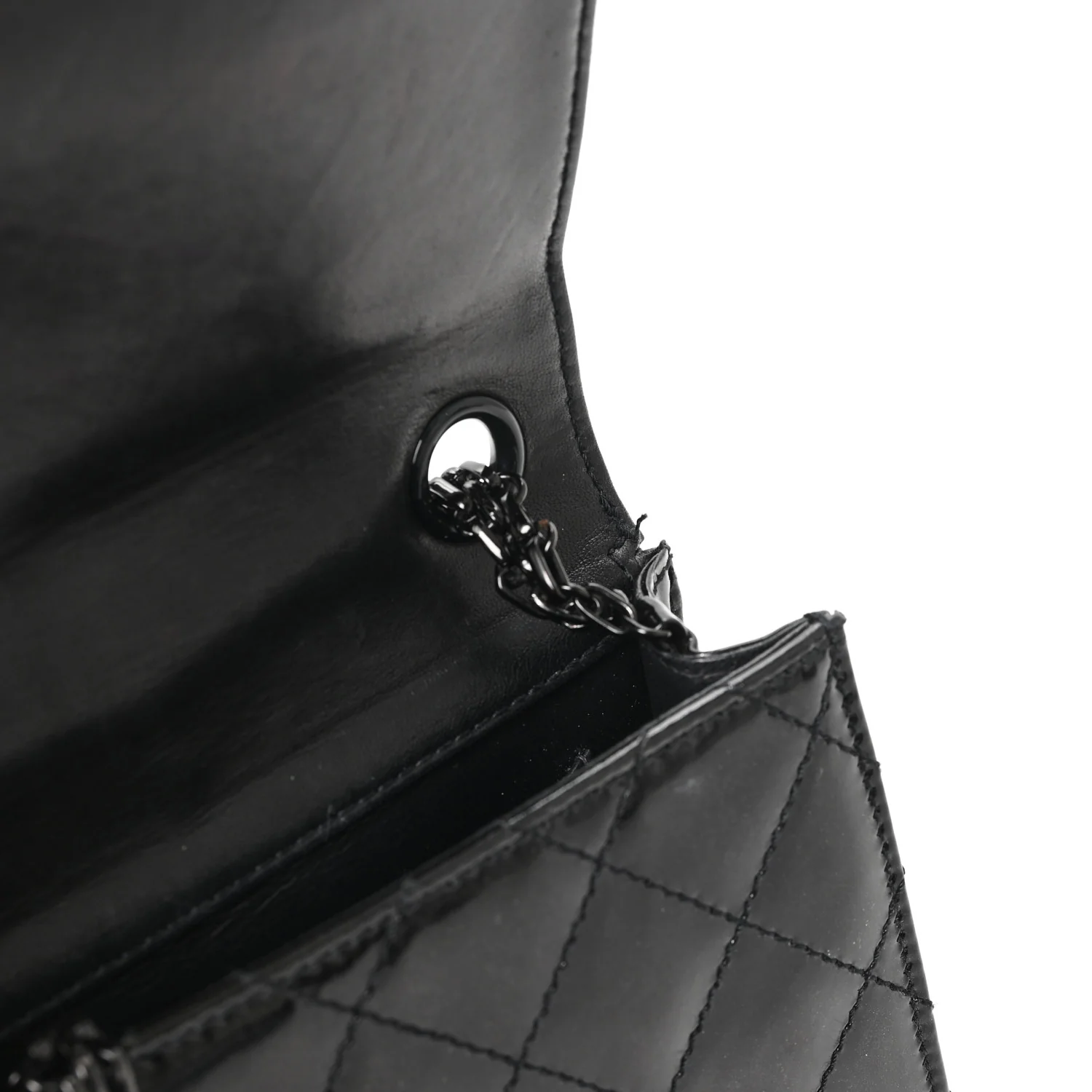Patent Calfskin Quilted Reissue Mini Wallet On Chain So Black - Image 13