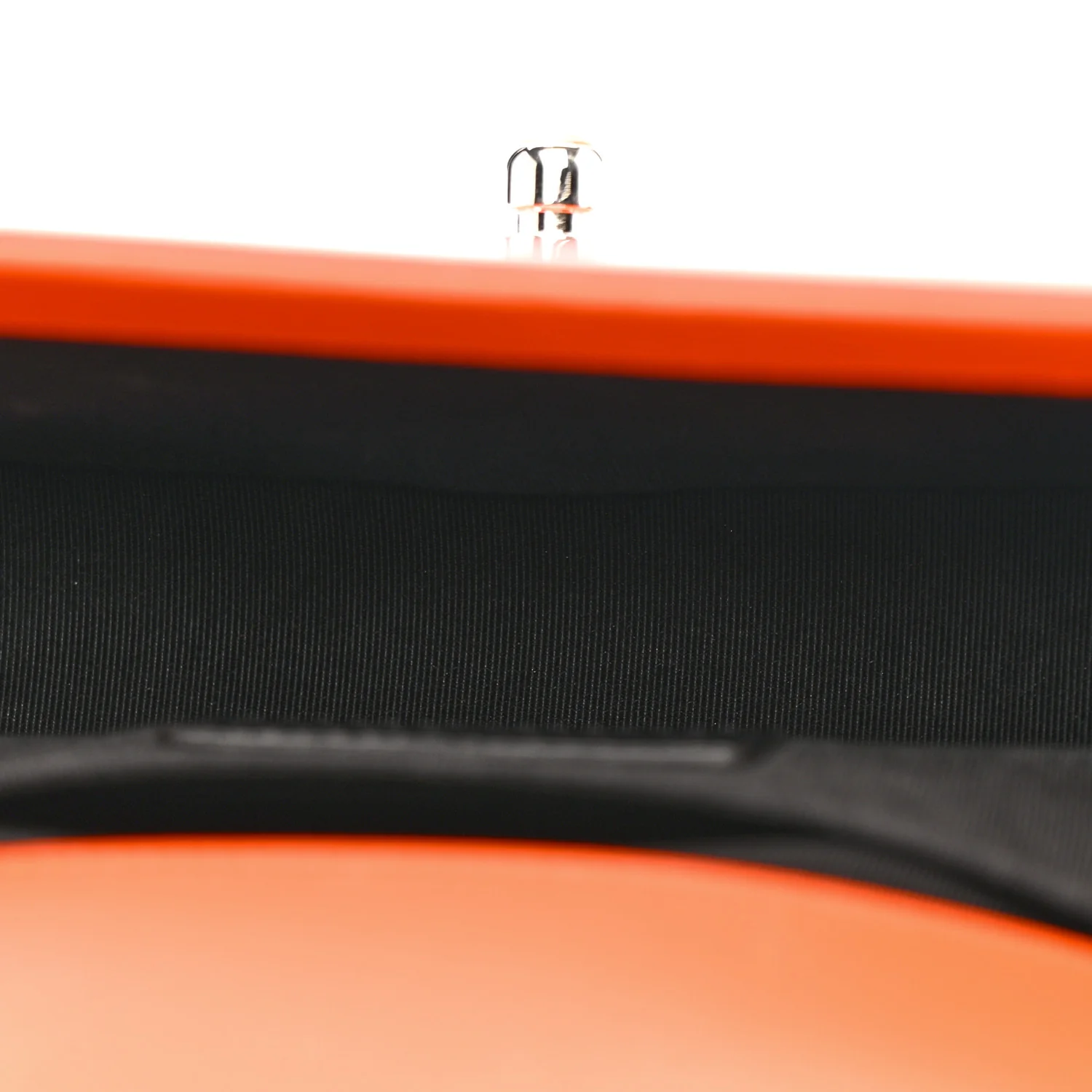 Patent Calfskin Quilted Small Plexiglass Boy Flap Orange - Image 5