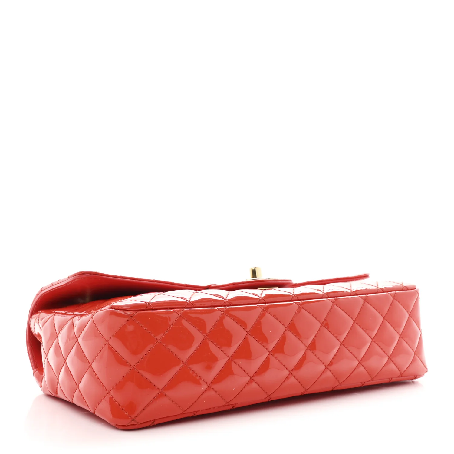 Patent Calfskin Quilted Valentine Charms Medium Single Flap Red - Image 4