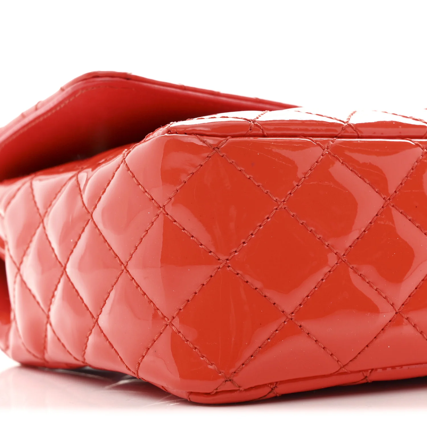 Patent Calfskin Quilted Valentine Charms Medium Single Flap Red - Image 9