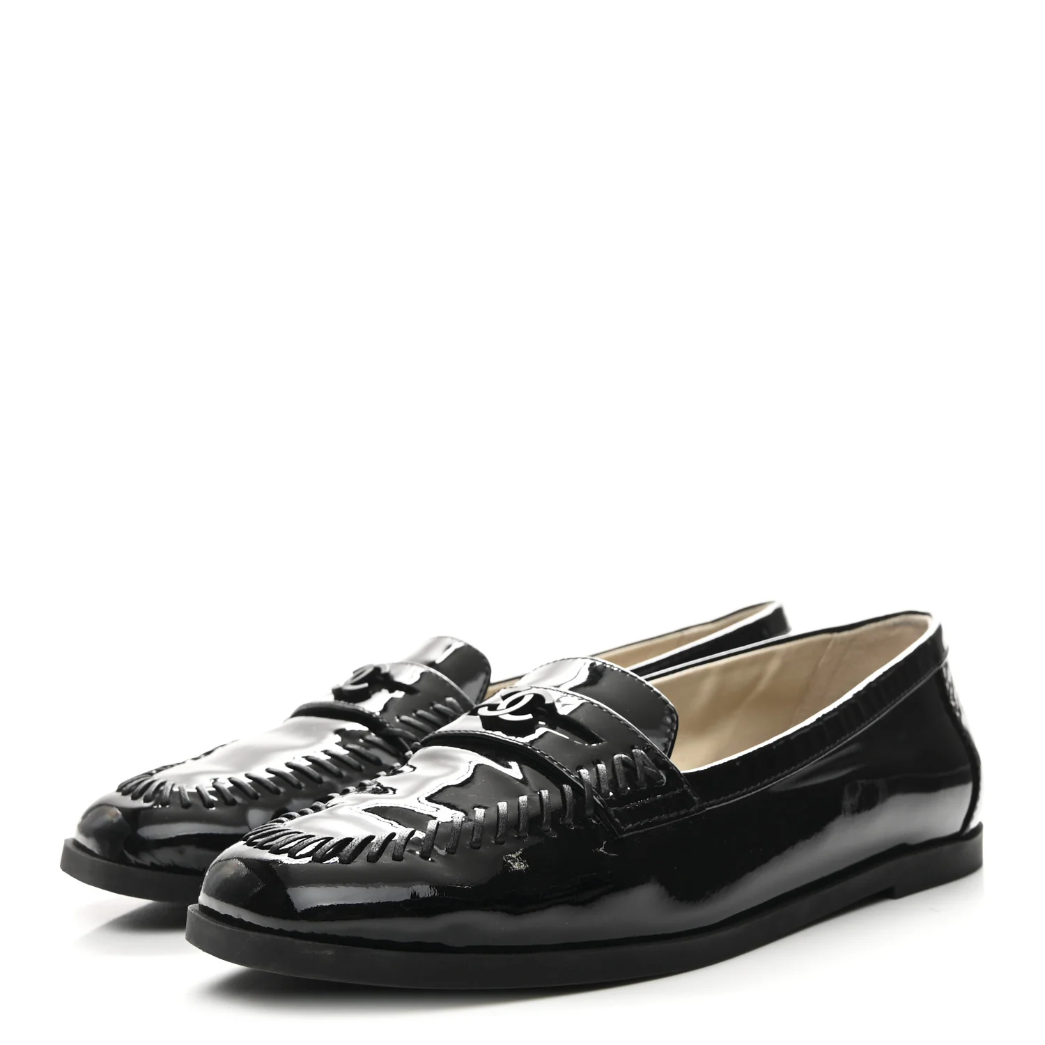 Patent CC Mocassin Loafers 38 Black - Image 4