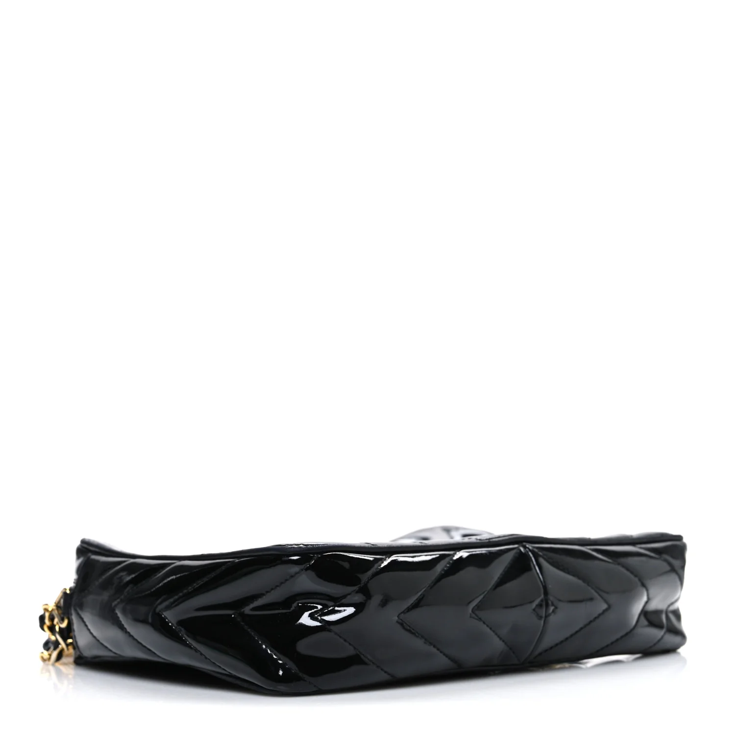 Patent Chevron Quilted Tassel Camera Case Black - Image 4