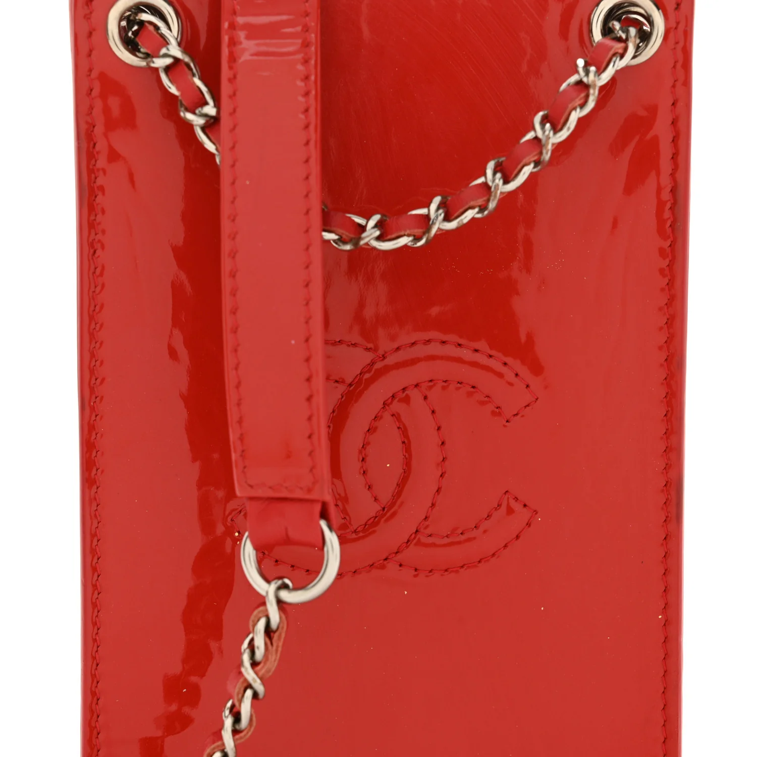 Patent Crossbody CC Phone Holder Red - Image 8