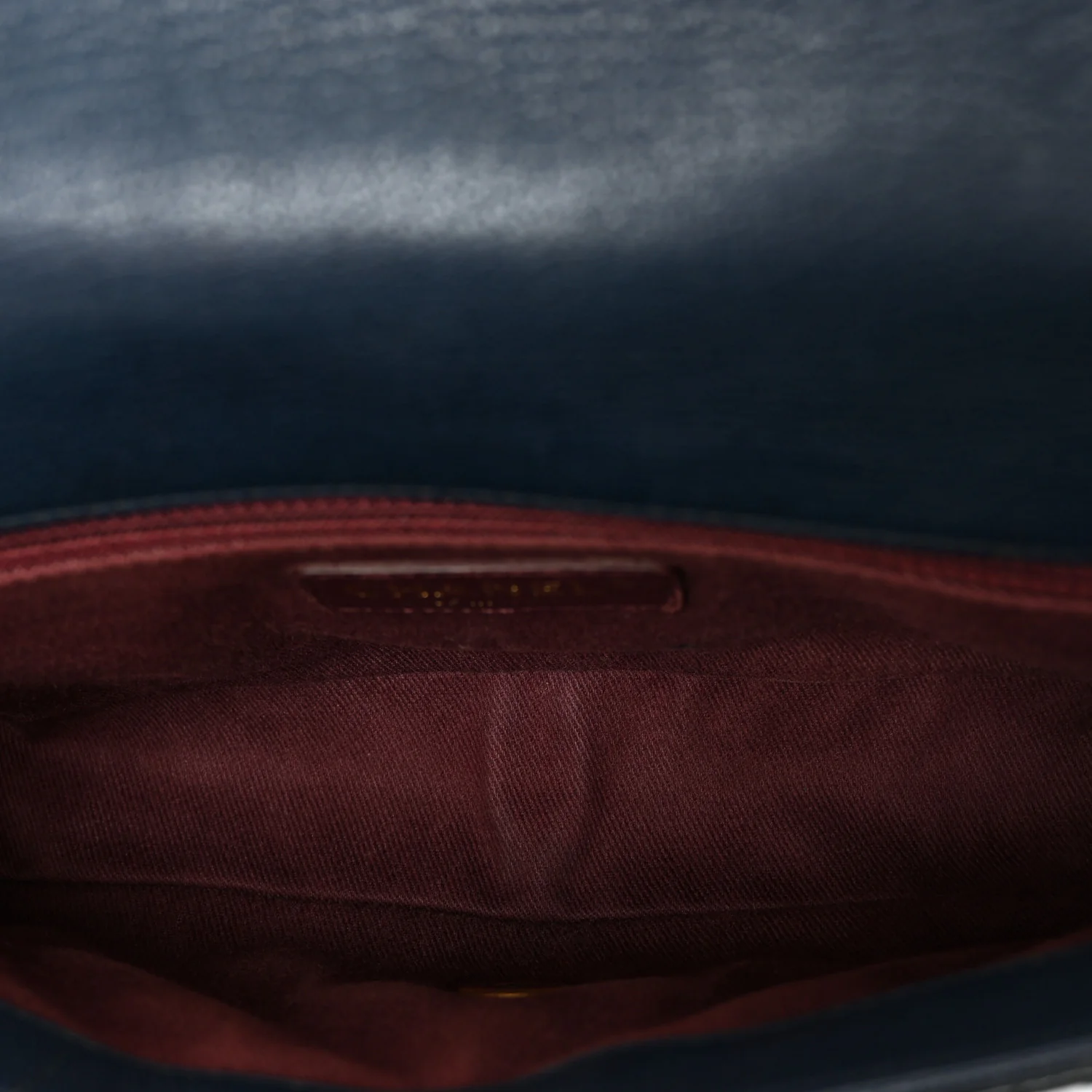 Patent Goatskin Quilted Medium CC Eyelet Flap Blue - Image 5
