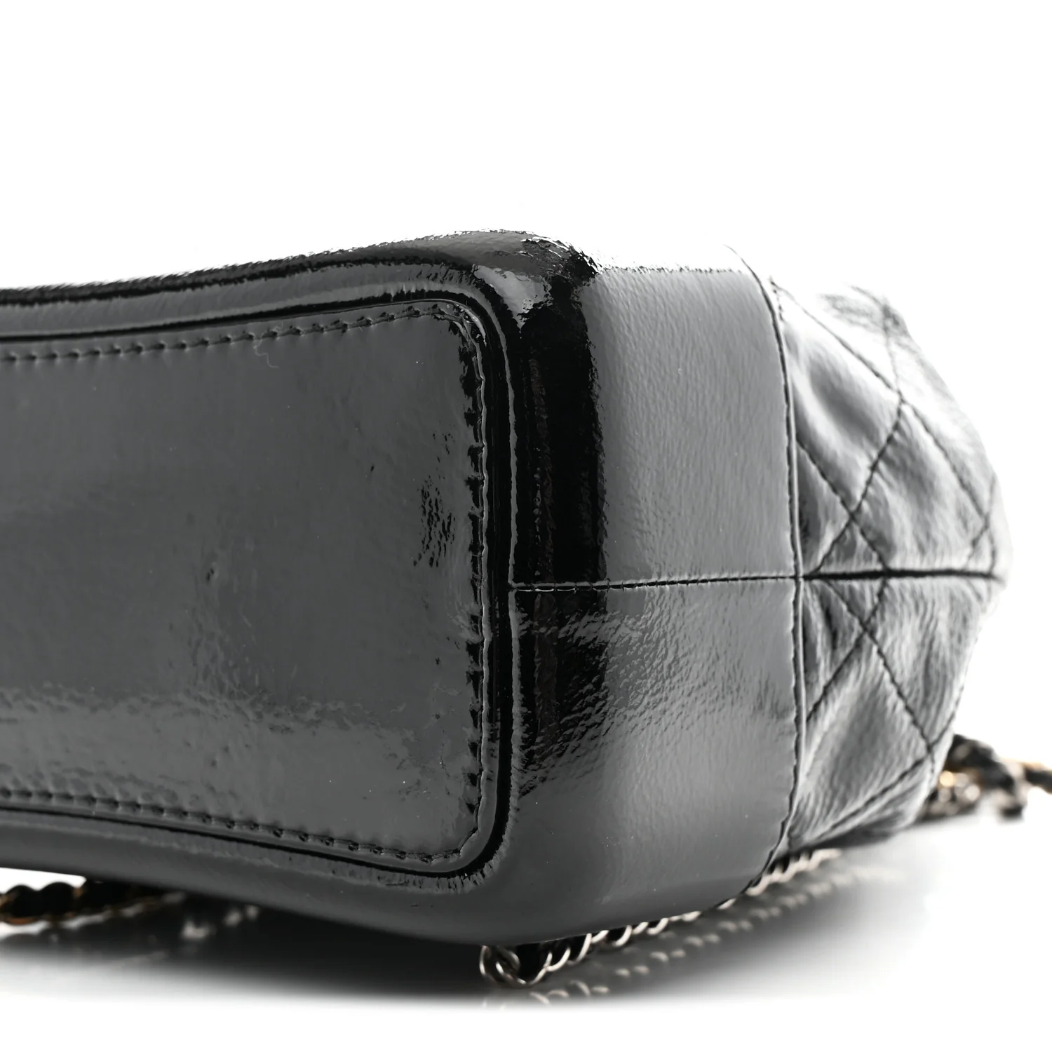 Patent Goatskin Quilted Small Gabrielle Backpack Black - Image 10