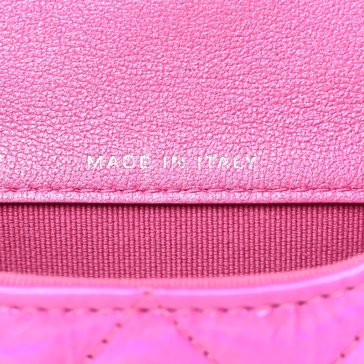 Patent Lambskin Quilted CC Hook Card Holder Pink - Image 7