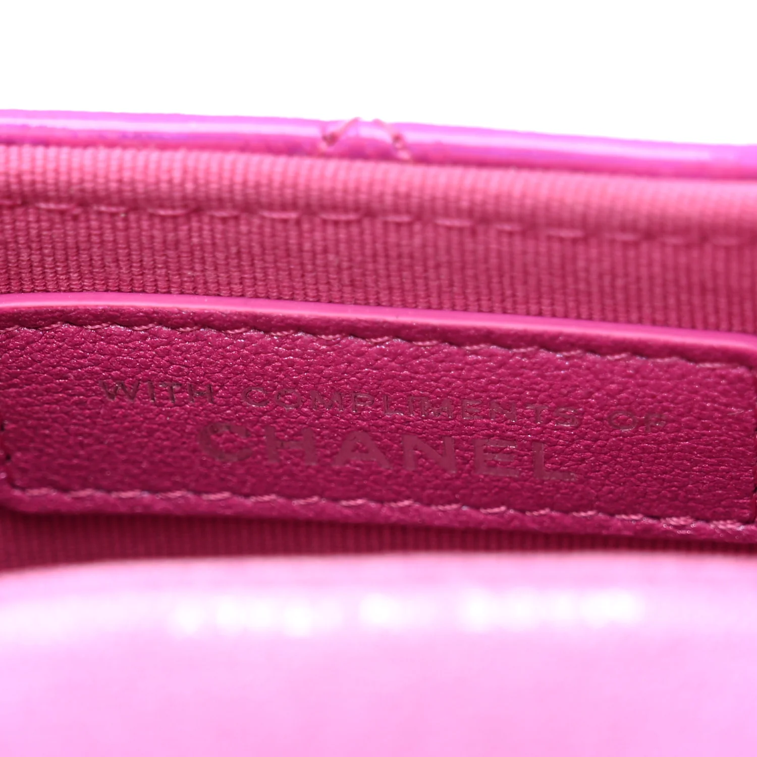Patent Lambskin Quilted CC Hook Card Holder Pink - Image 8