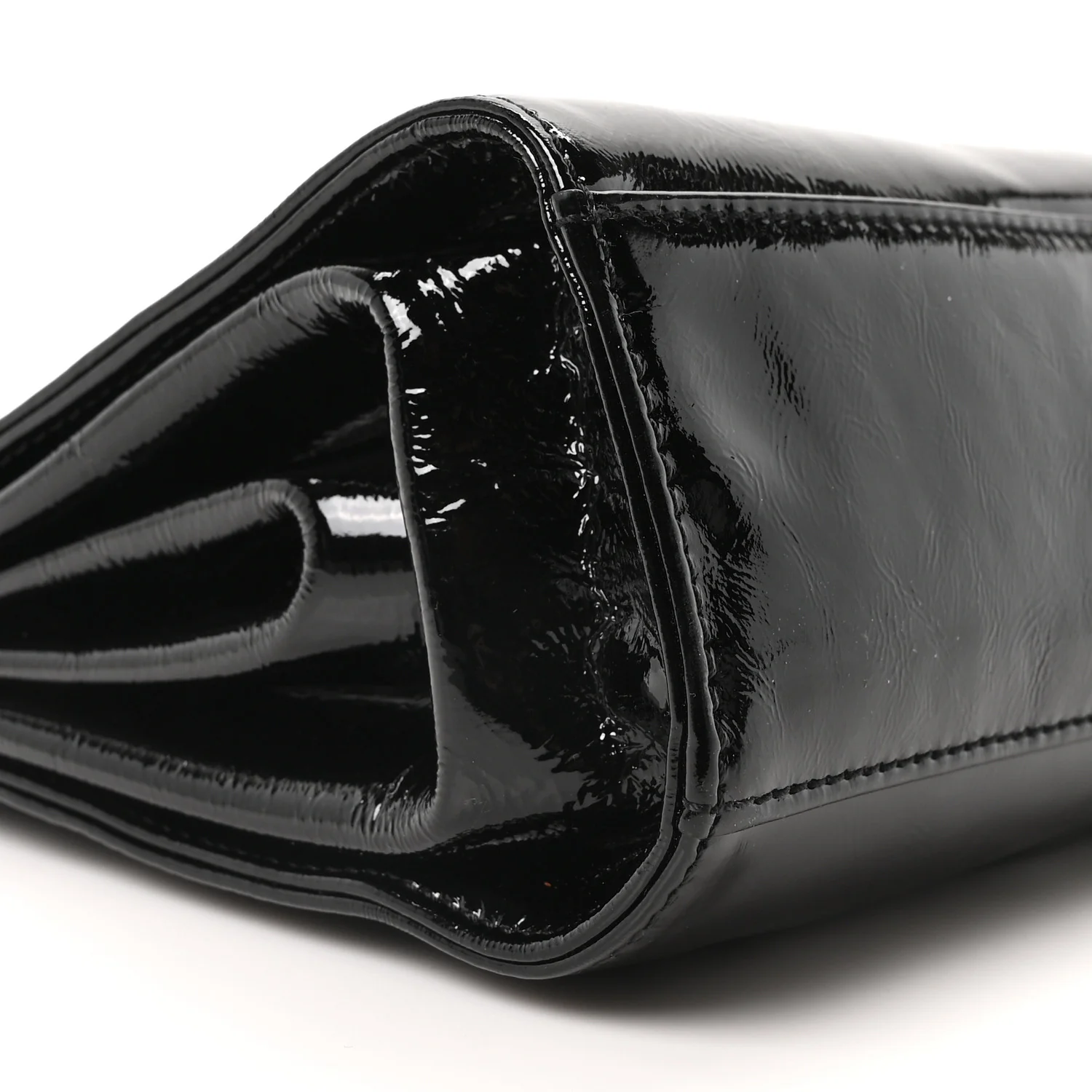 Patent Mademoiselle Lock Convertible Wrist Clutch Bag Black - Image 9