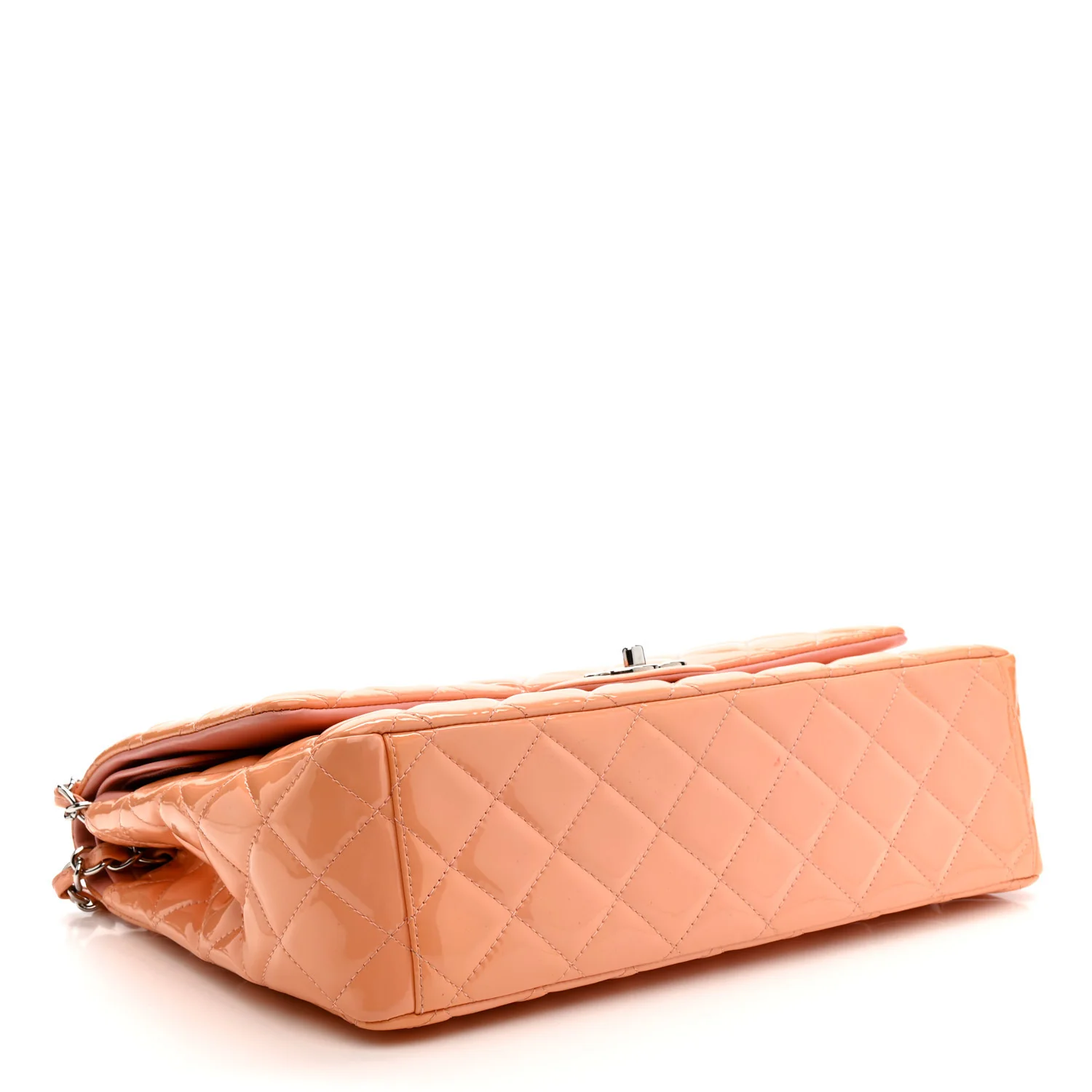 Patent Maxi Quilted Double Flap Light Pink - Image 4