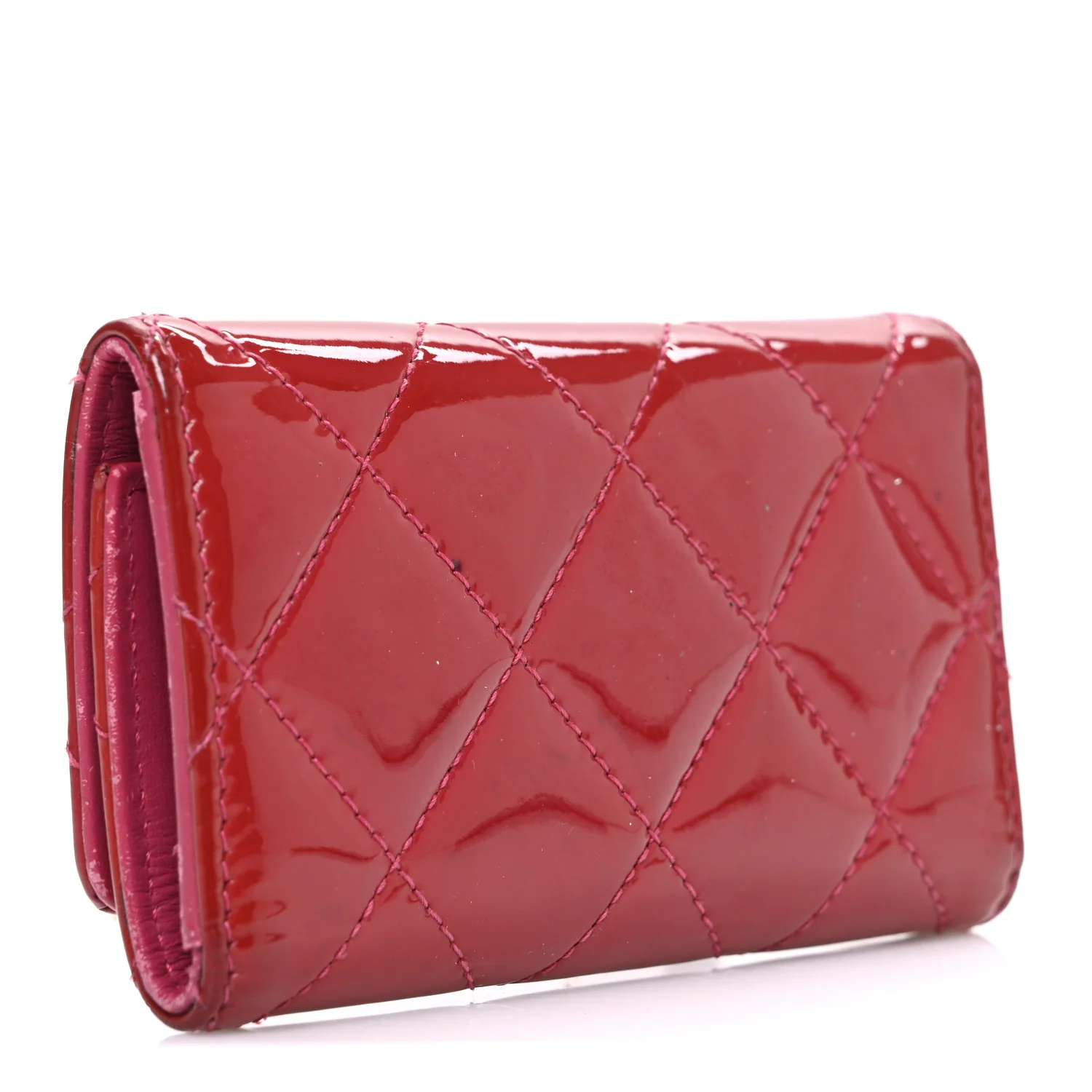 Patent Quilted 6 Key Holder Red - Image 3