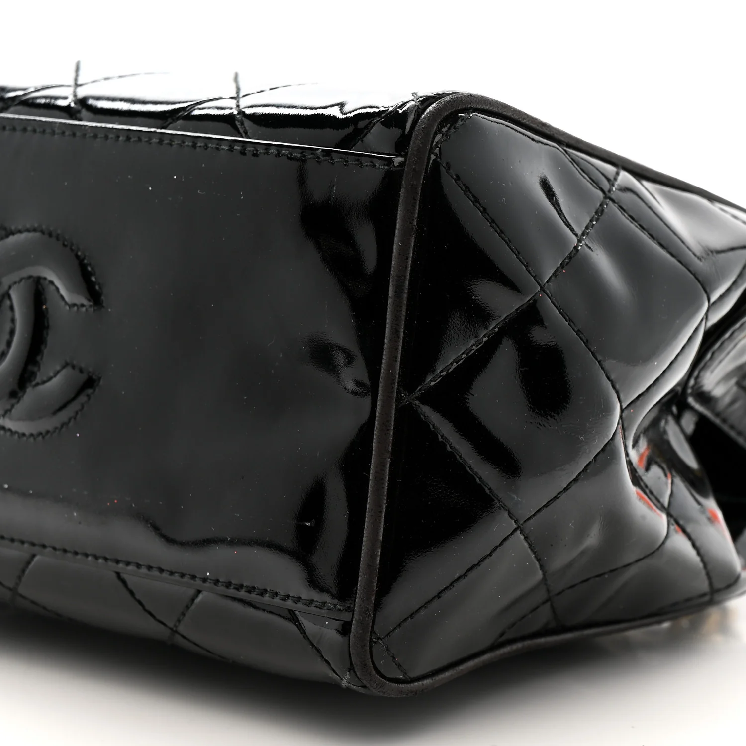 Patent Quilted CC Shoulder Bag Black - Image 11