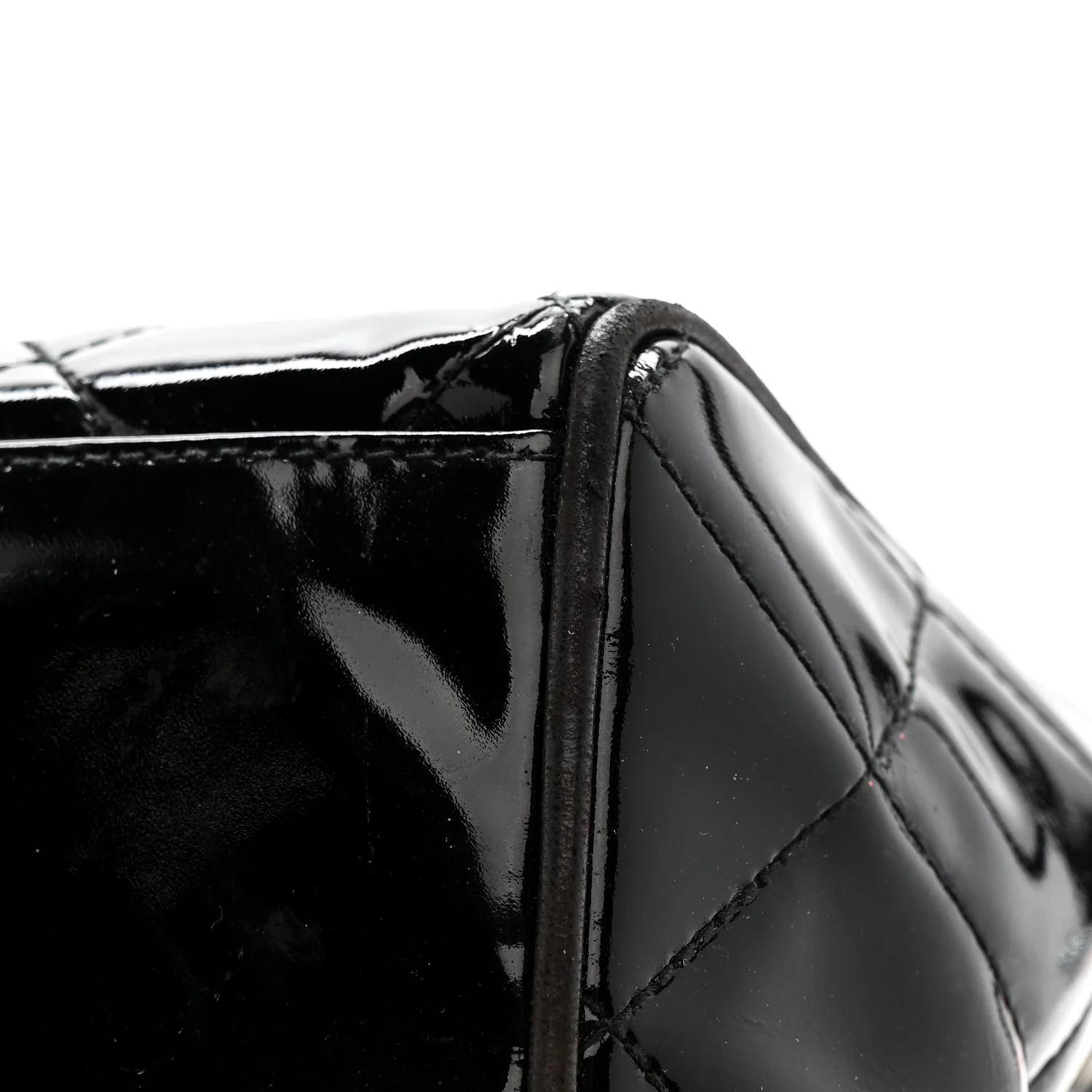 Patent Quilted CC Shoulder Bag Black - Image 13