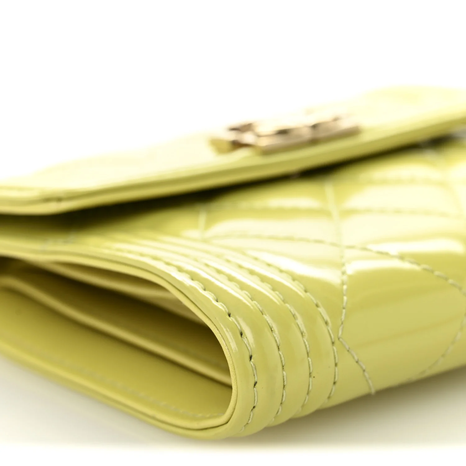Patent Quilted Compact Boy Wallet Yellow - Image 10