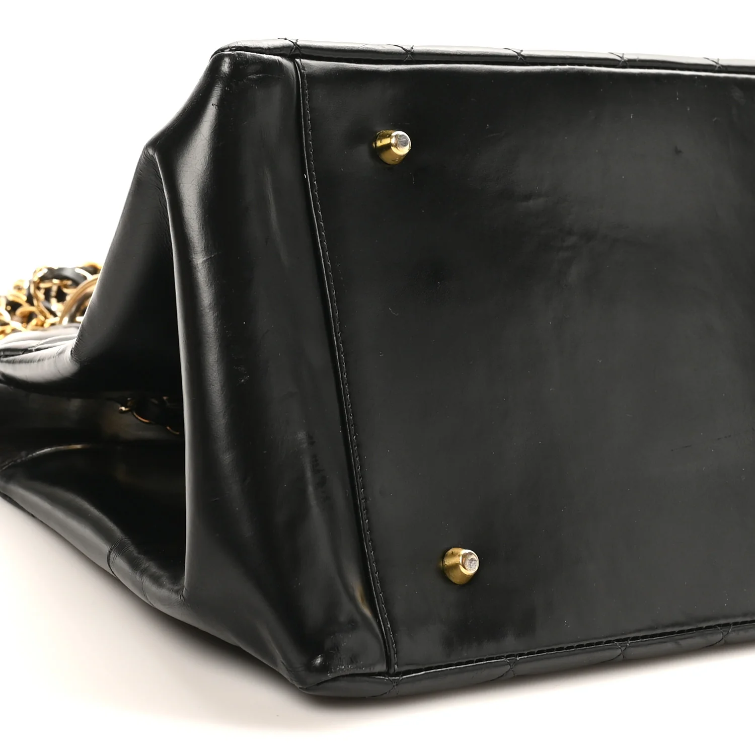 Patent Quilted Grand Shopping Tote GST Brown - Image 8
