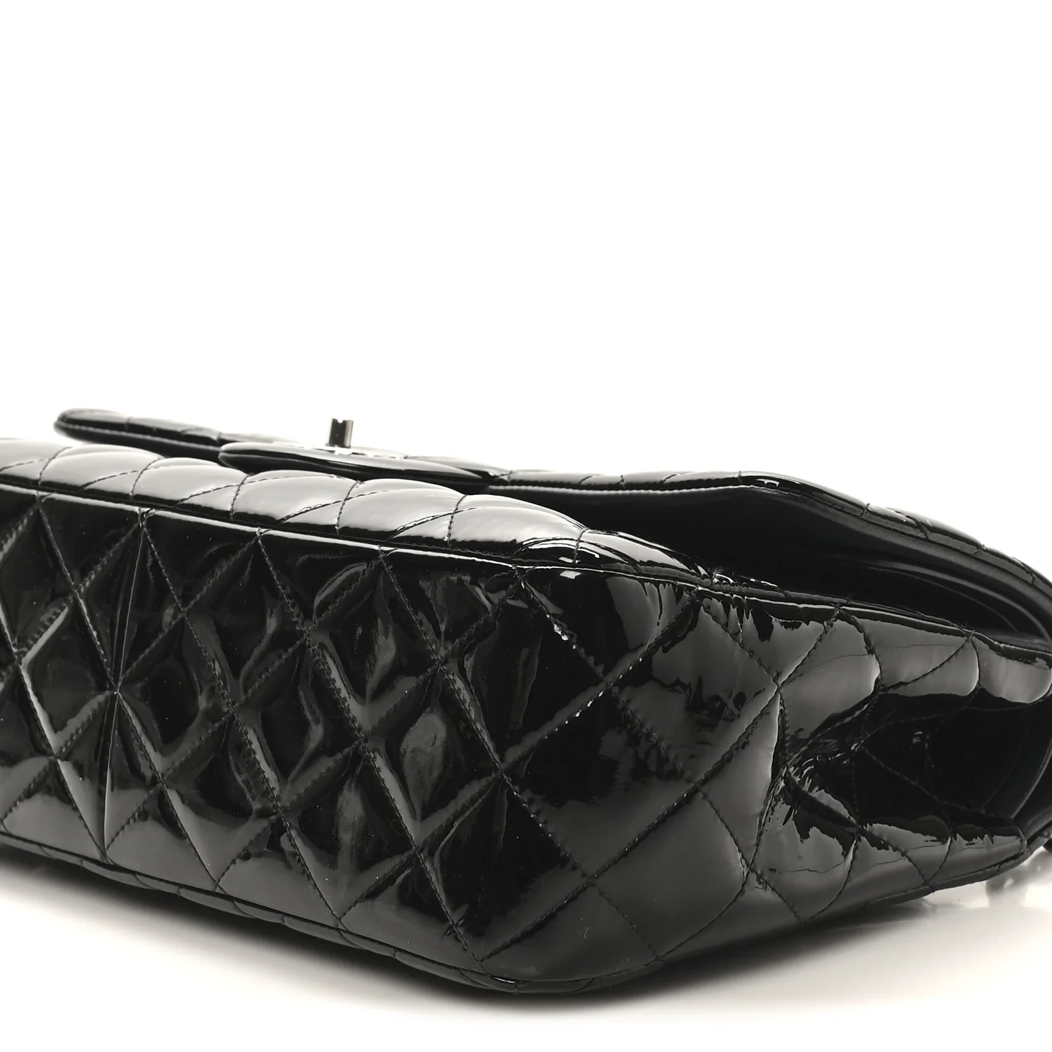 Patent Quilted Jumbo Double Flap Black - Image 10