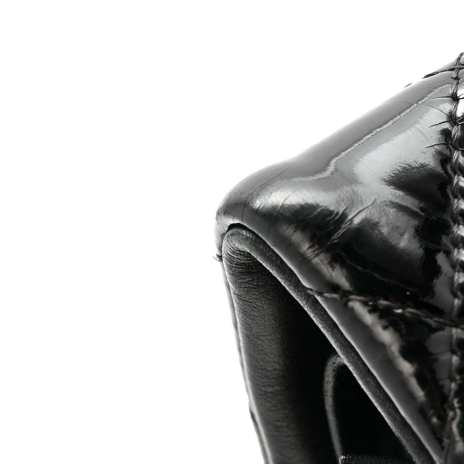 Patent Quilted Jumbo Double Flap Black - Image 13