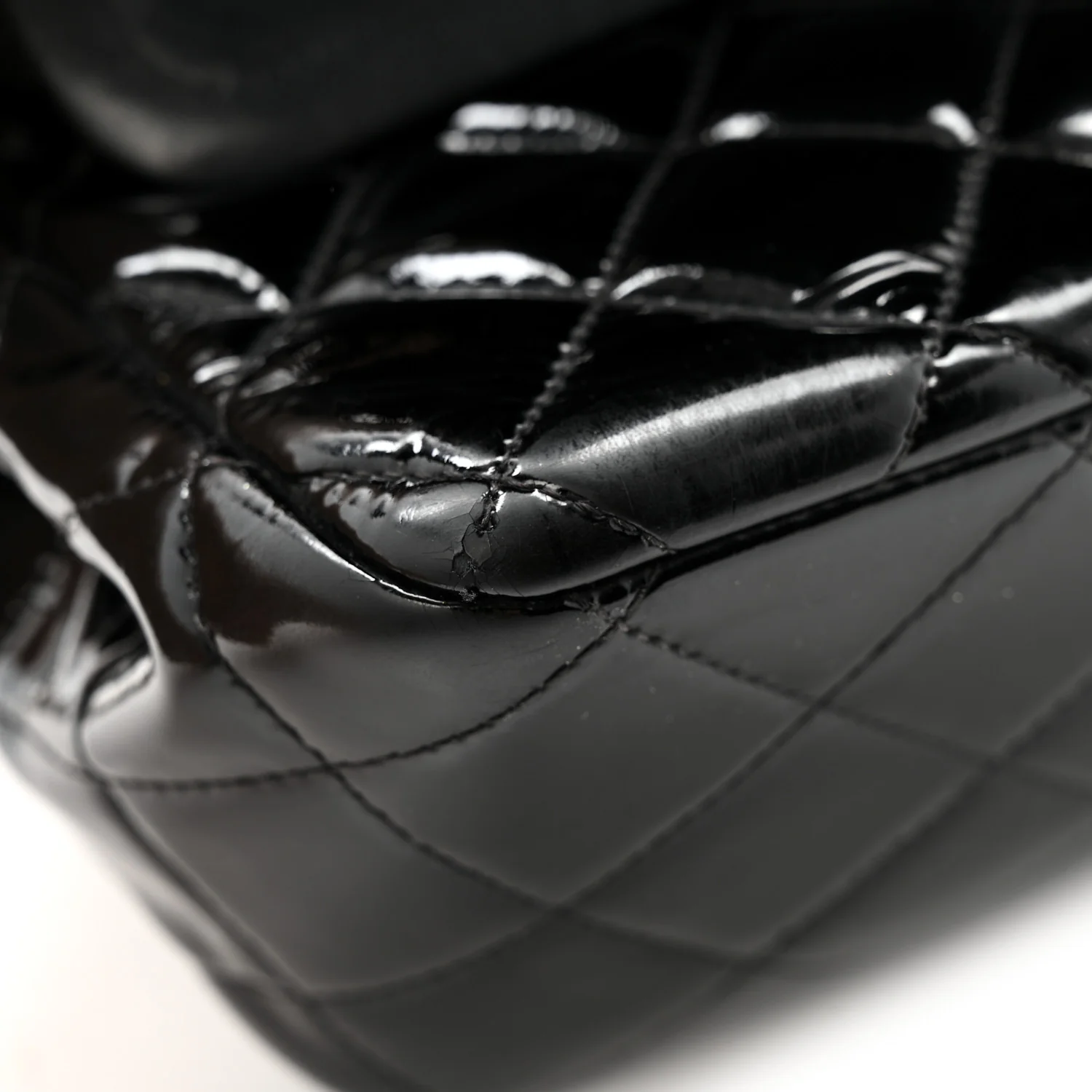 Patent Quilted Jumbo Double Flap Black - Image 15