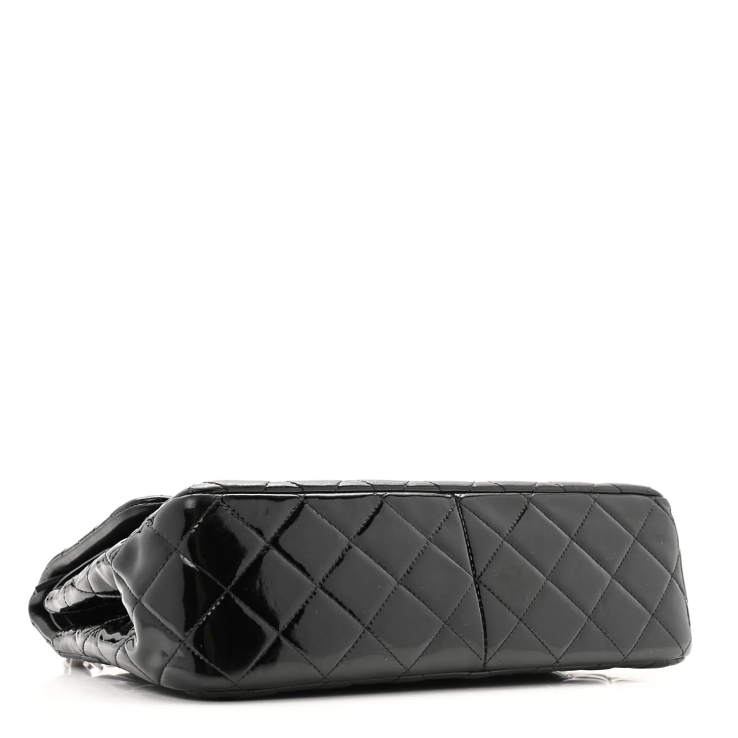 Patent Quilted Jumbo Double Flap Black - Image 4