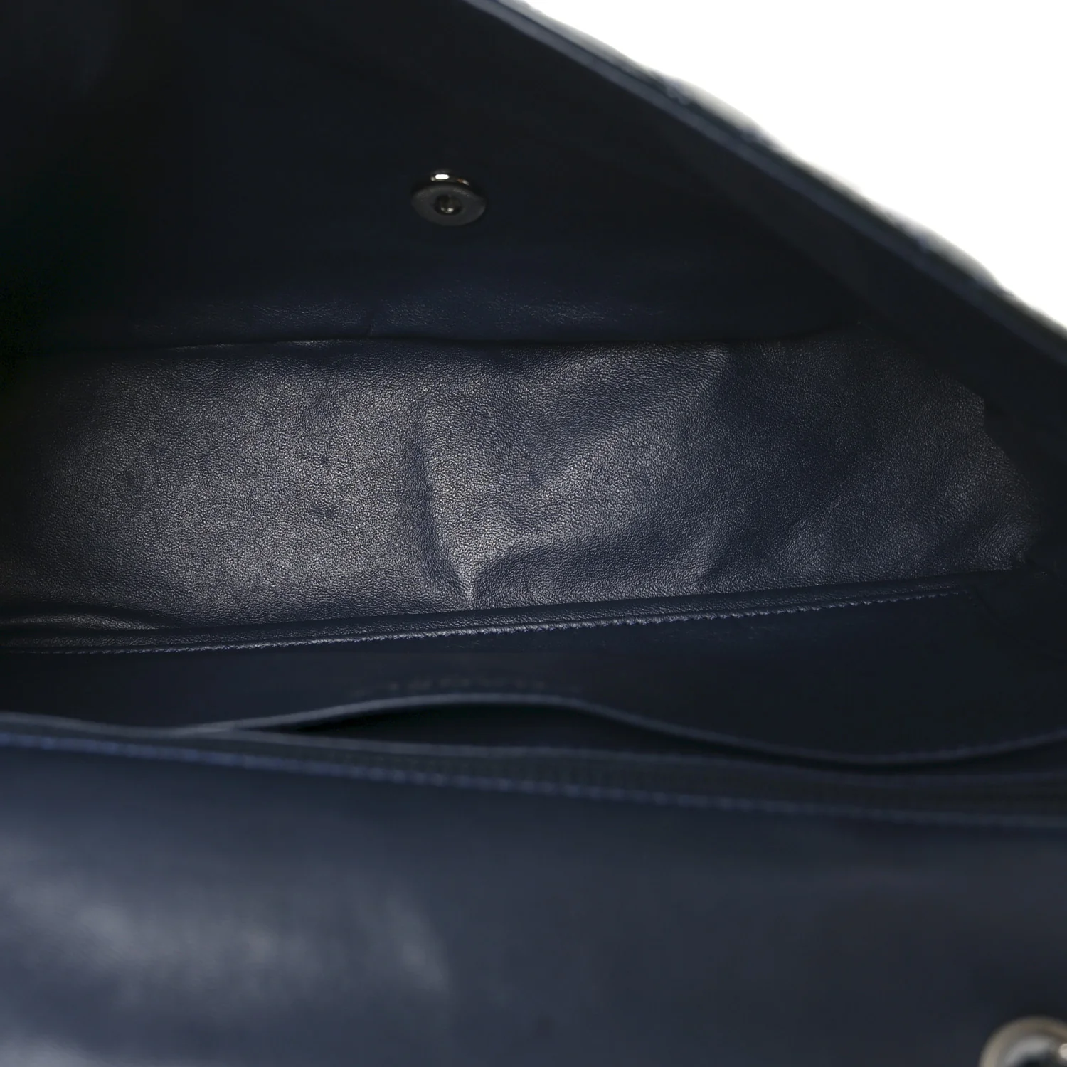 Patent Quilted Jumbo Single Flap Navy - Image 5