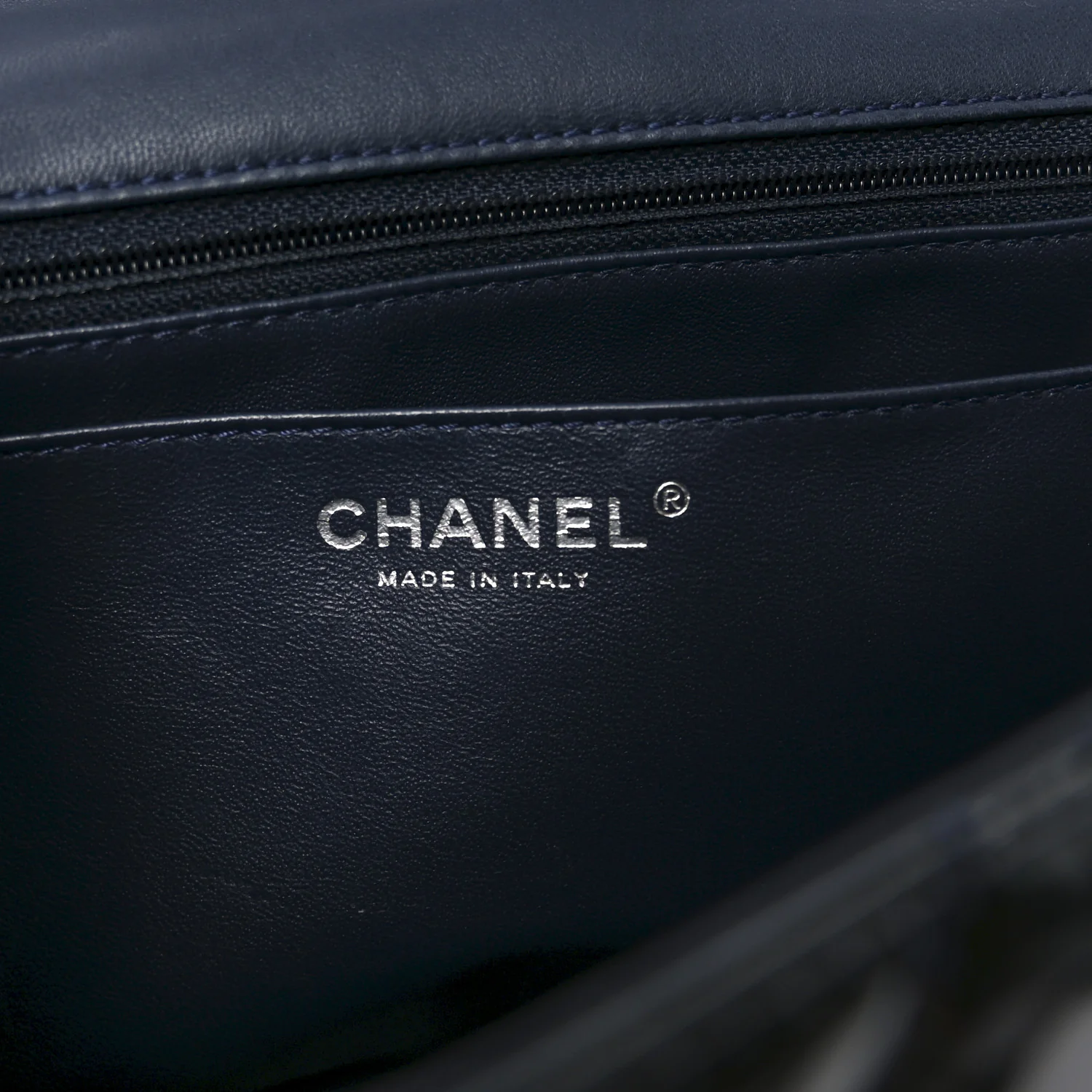 Patent Quilted Jumbo Single Flap Navy - Image 6