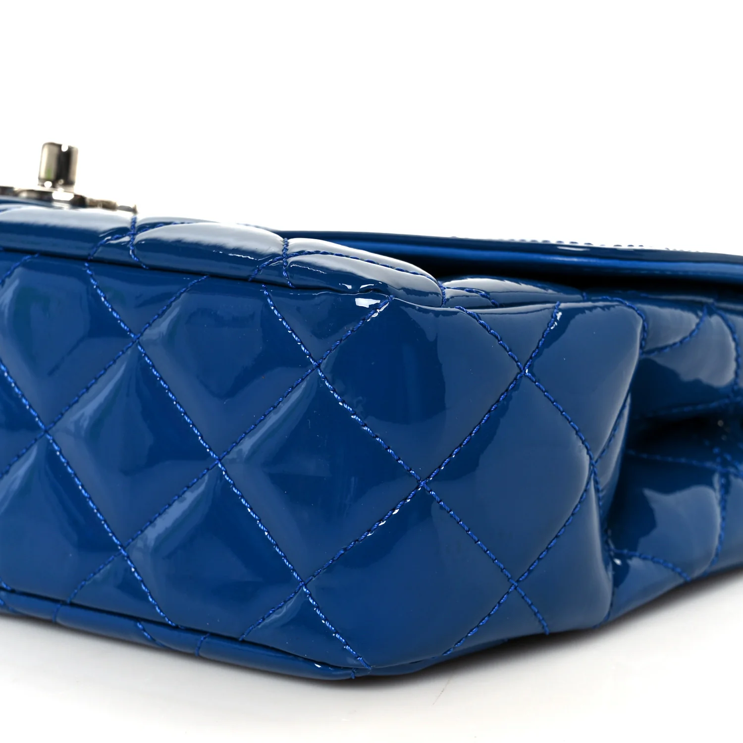 Patent Quilted Large Coco Shine Flap Blue - Image 11