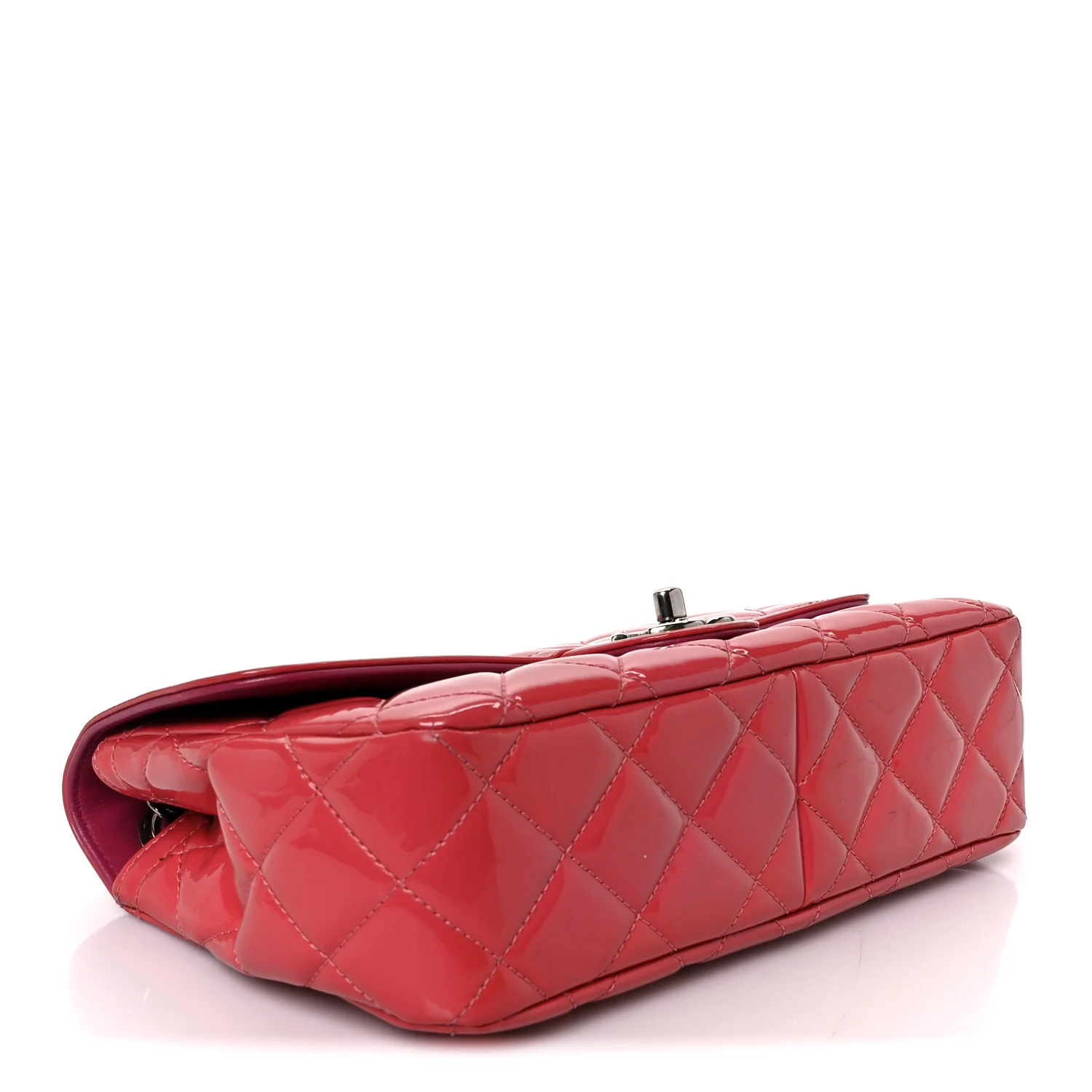 Patent Quilted Large Coco Shine Flap Pink - Image 4