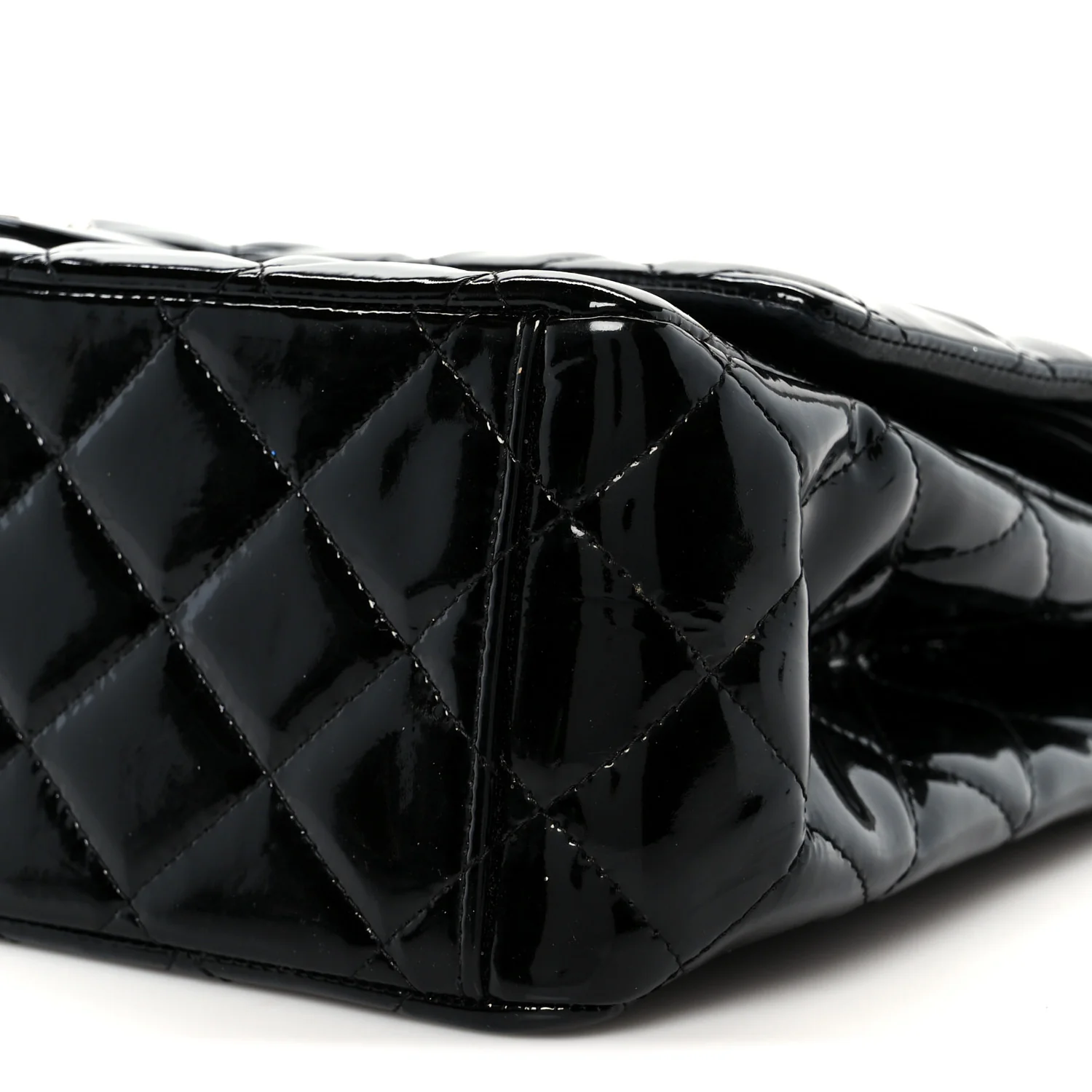 Patent Quilted Maxi Double Flap Black - Image 11