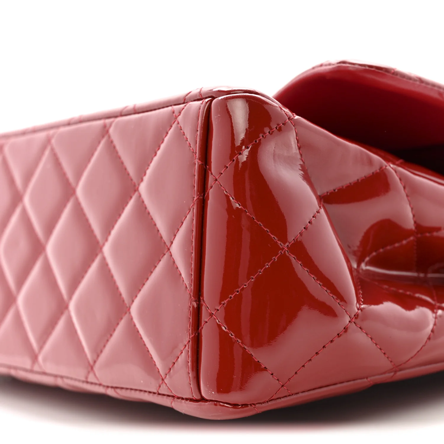 Patent Quilted Maxi Double Flap Red - Image 10