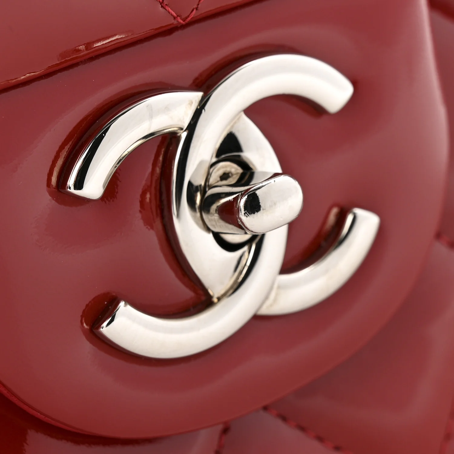 Patent Quilted Maxi Double Flap Red - Image 11