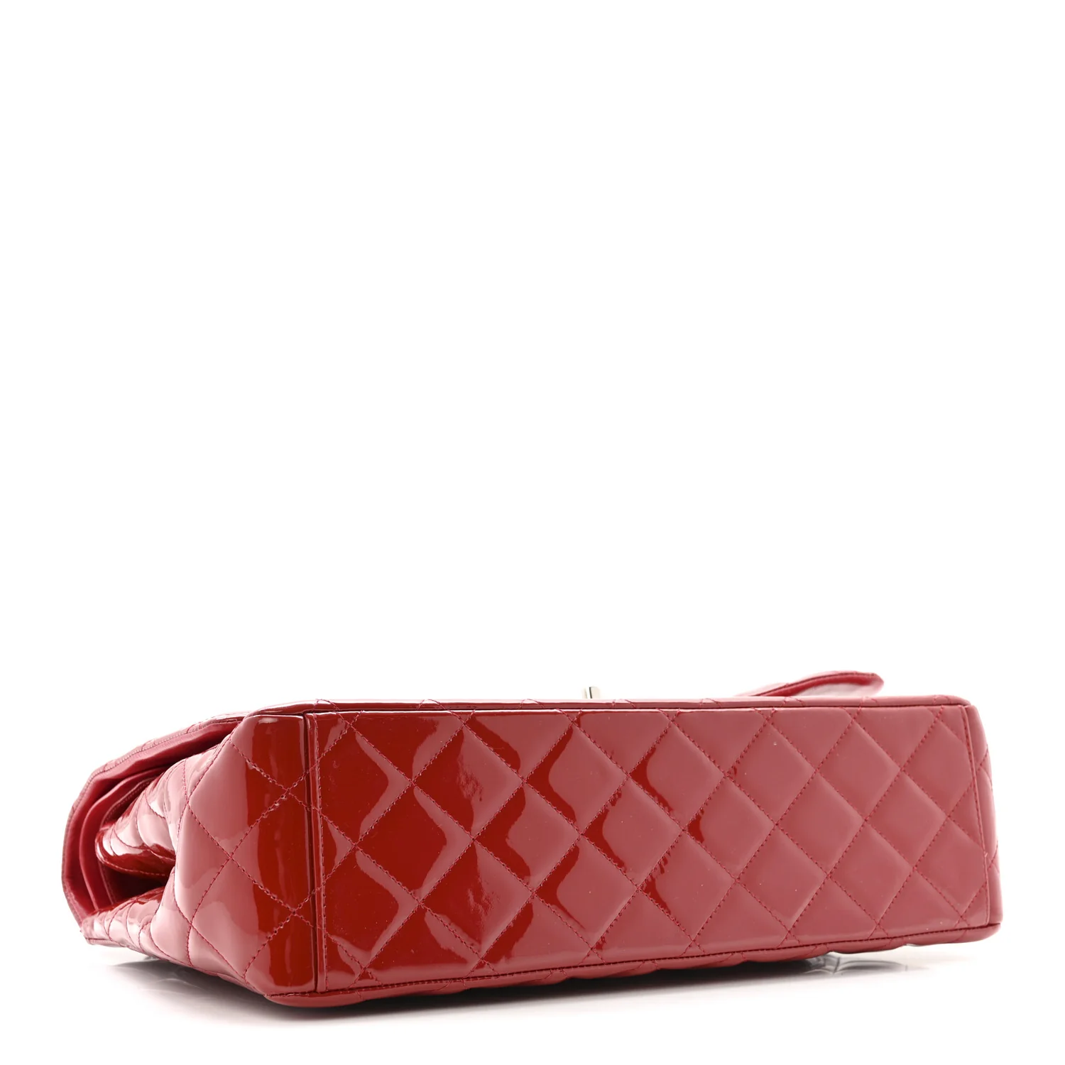 Patent Quilted Maxi Double Flap Red - Image 4