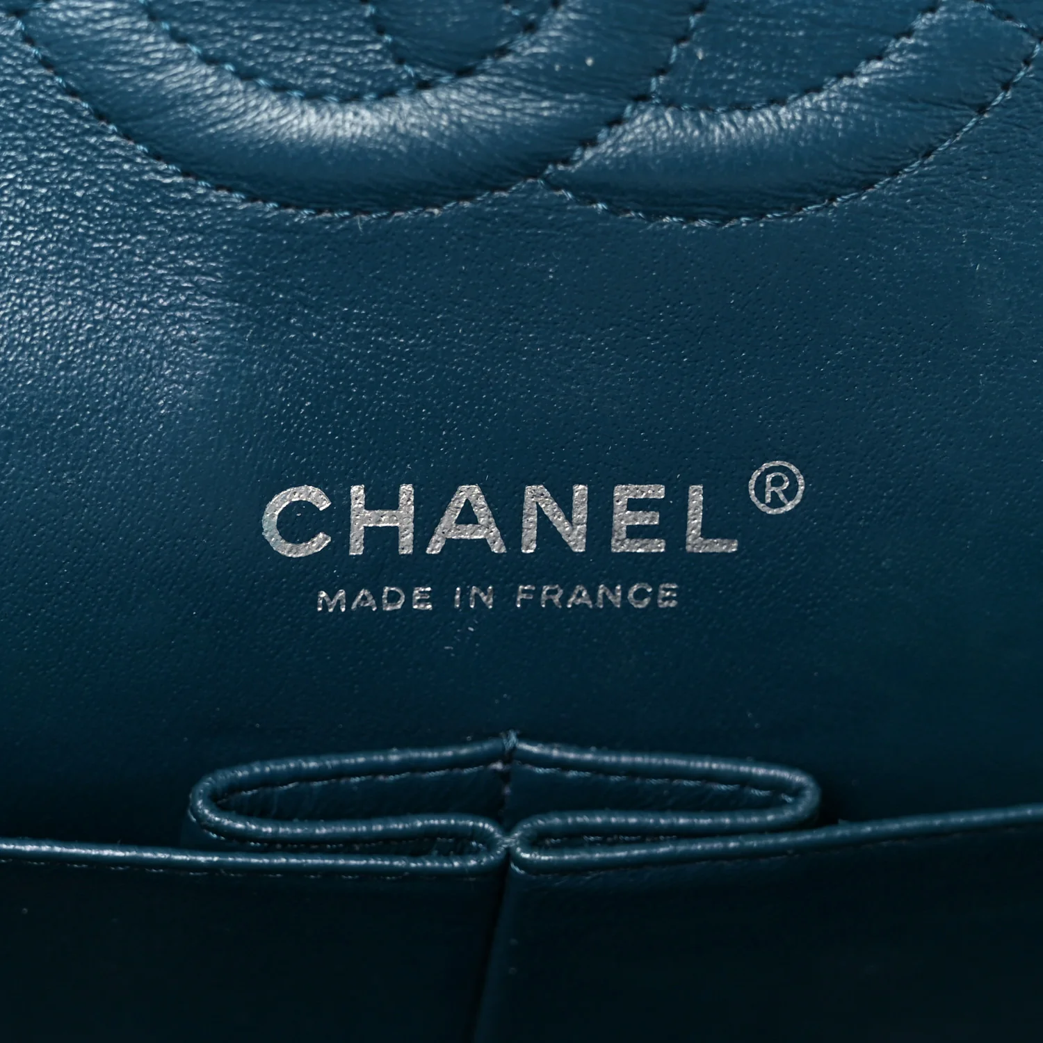 Patent Quilted Medium Double Flap Blue - Image 6