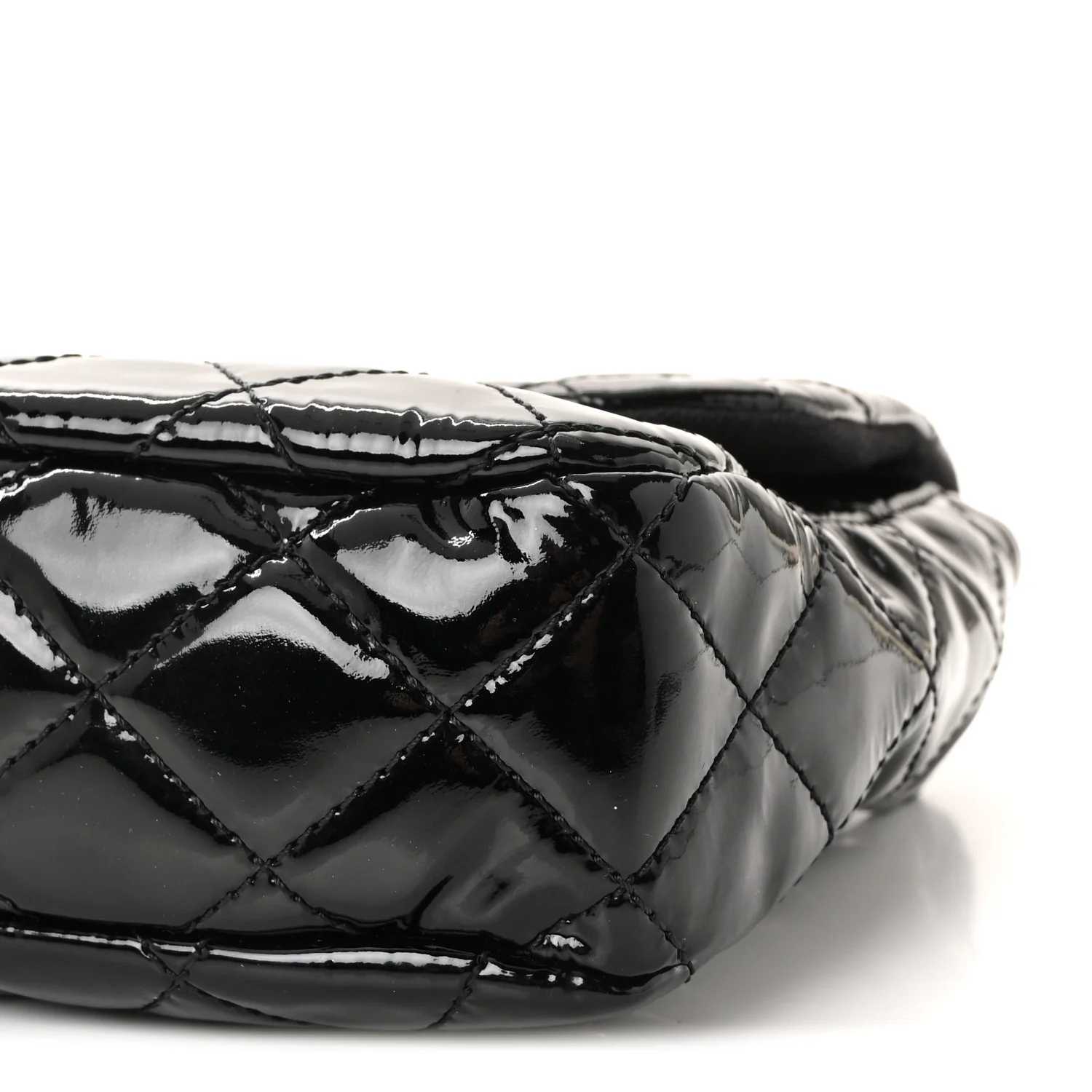 Patent Quilted Medium Single Flap Black - Image 10