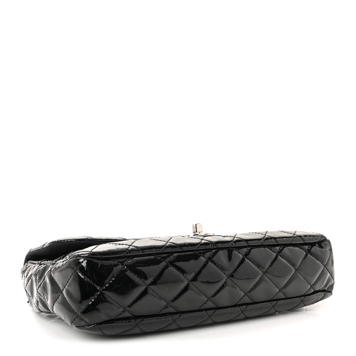 Patent Quilted Medium Single Flap Black - Image 4