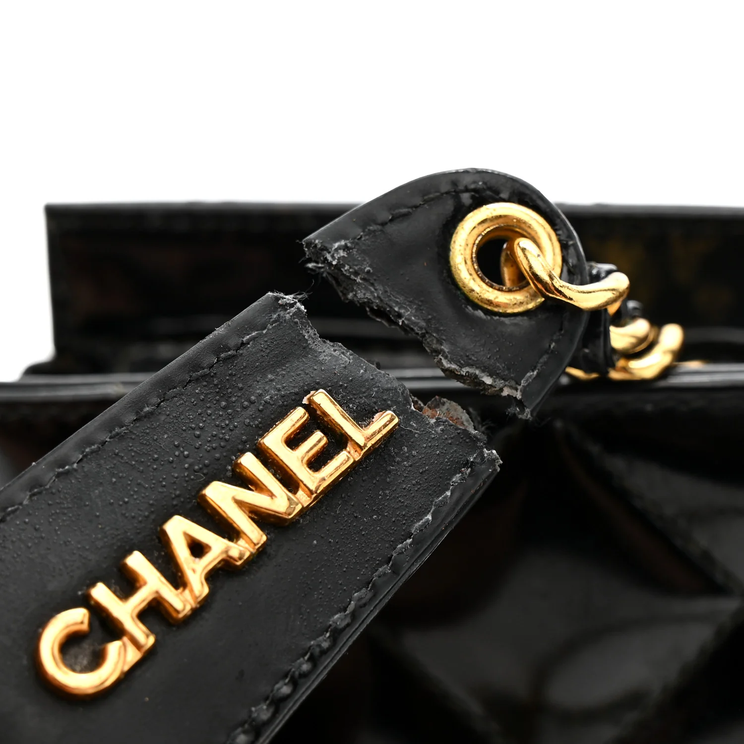 Patent Quilted Mini Shoulder Bag Black - Image 15