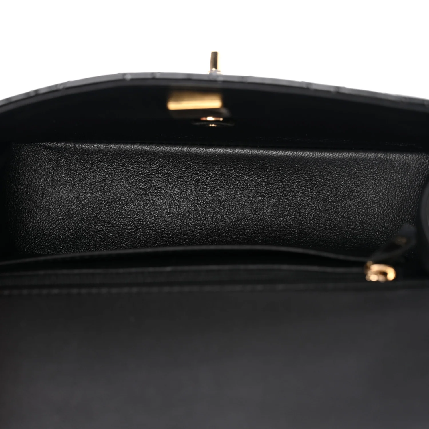 Patent Quilted Mini Top Handle Rectangular Flap Black - Image 5