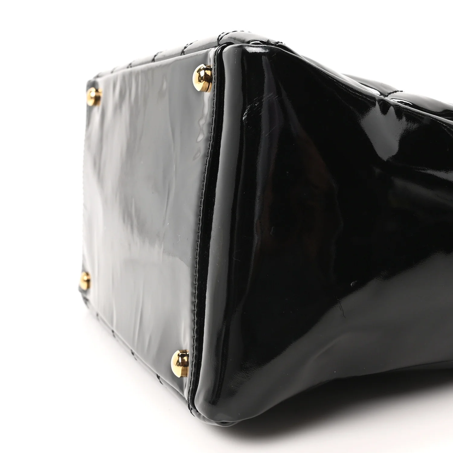 Patent Quilted Petit Timeless Tote PTT Black - Image 9