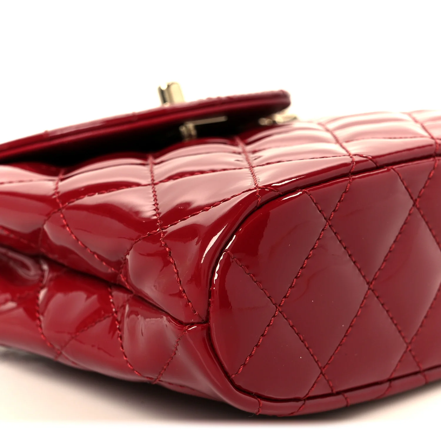 Patent Quilted Shiny Coco Small Flap Hobo Red - Image 10